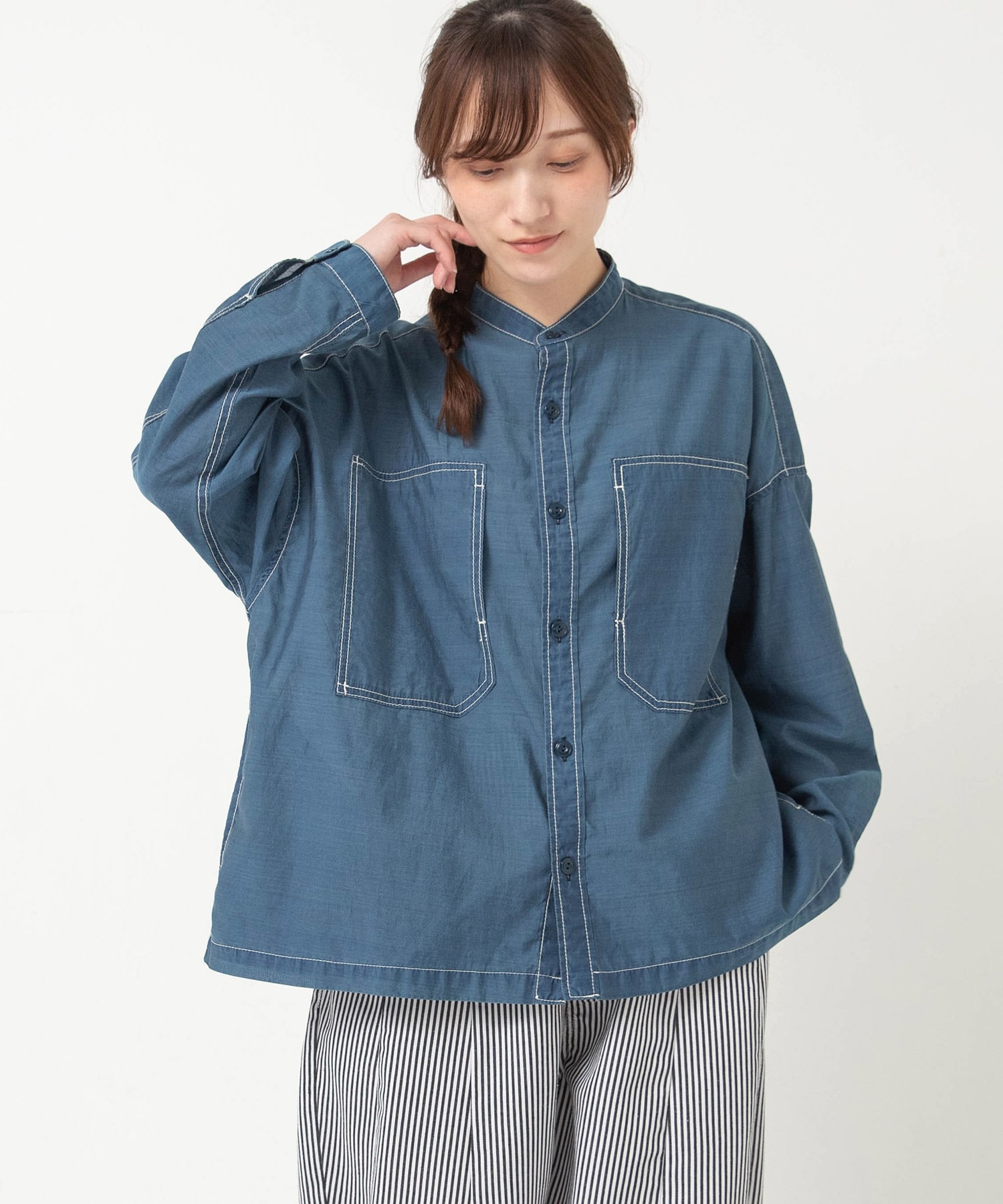 【9月上旬納期】B2986 シアーデニムのシャツジャケット