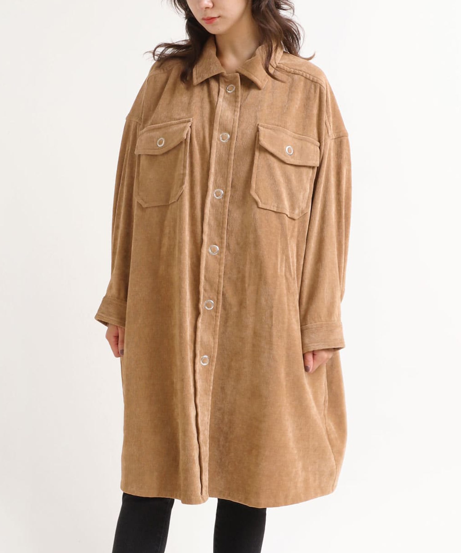 C0723 T/Nコーデュロイワンピコート