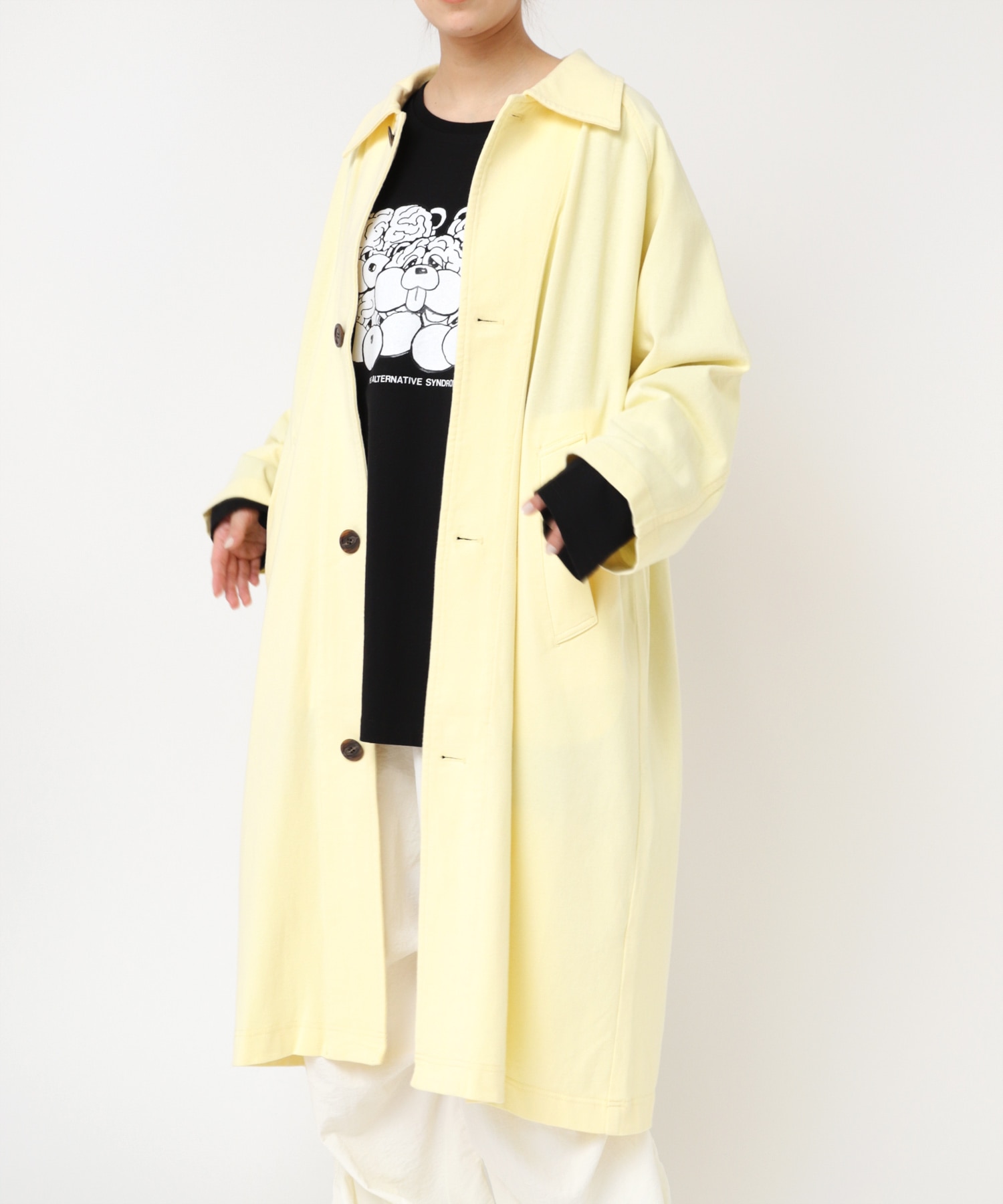 C0774 ヘビー天竺ステンカラーコート