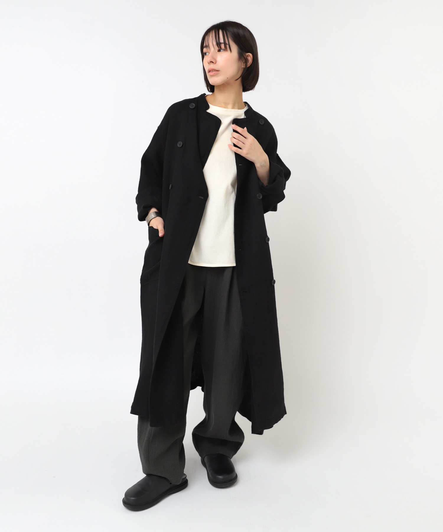 C0786 リネンオーバーコックコート