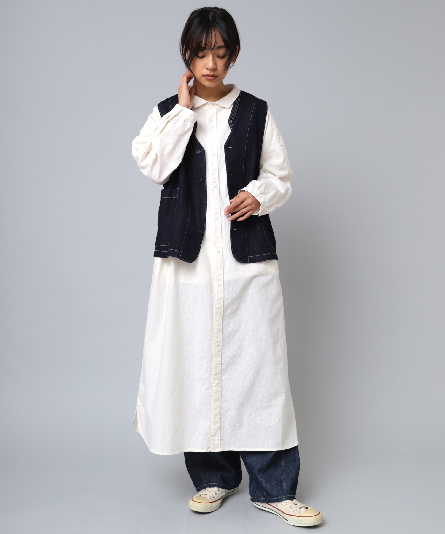 D1640 アトリエシャツワンピース