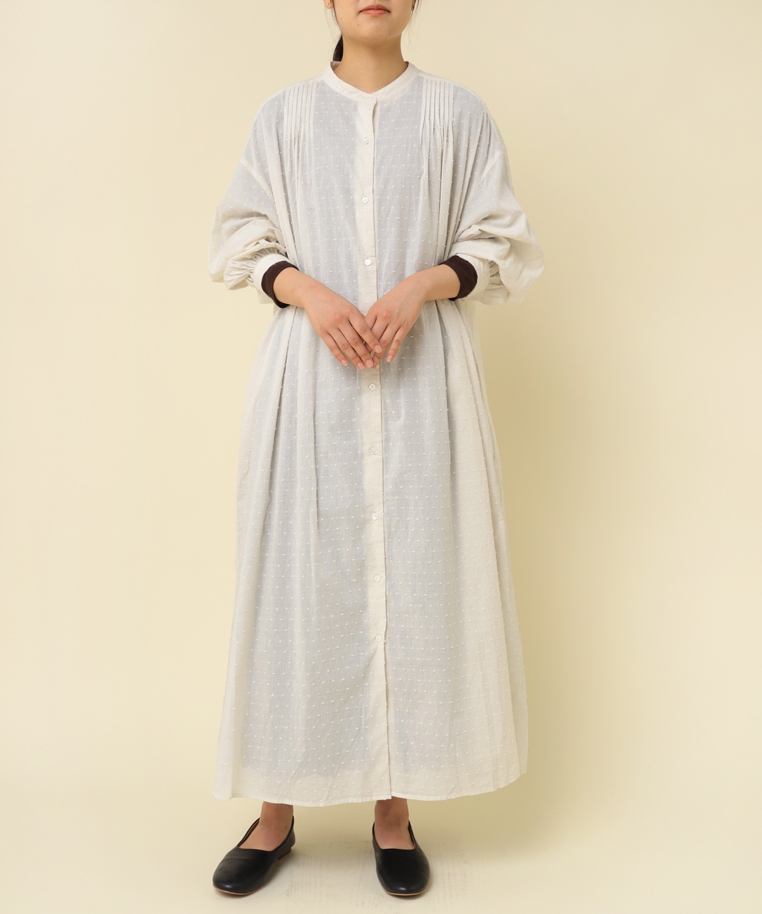 D1659 ドットカットＪＱシャツワンピース