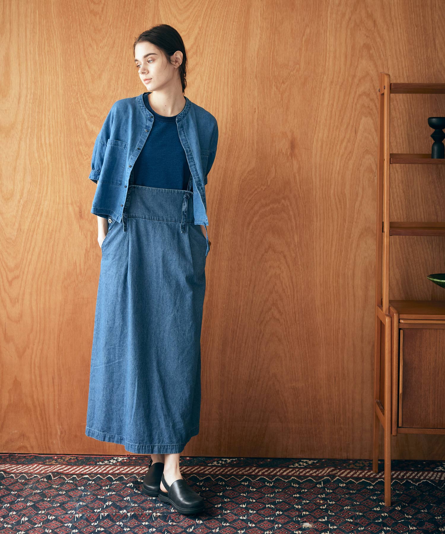 D1672 Vintage Finishサロペットスカート