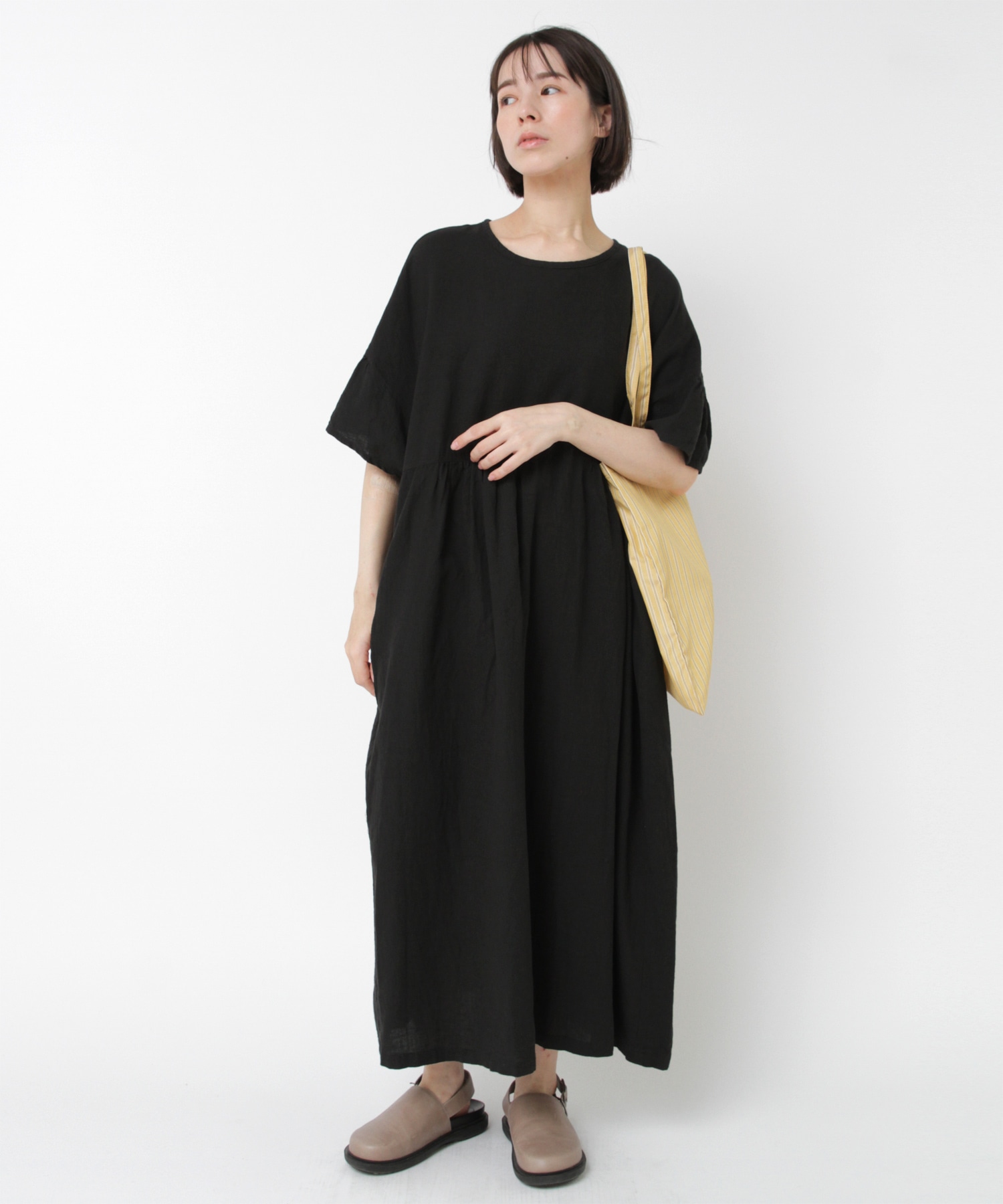 D1677 コットンリネンビエラヴィンテージワンピース