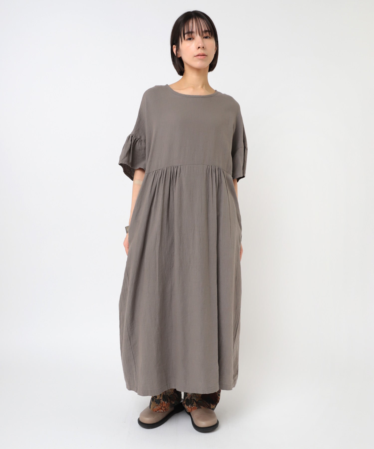 D1677 コットンリネンビエラヴィンテージワンピース