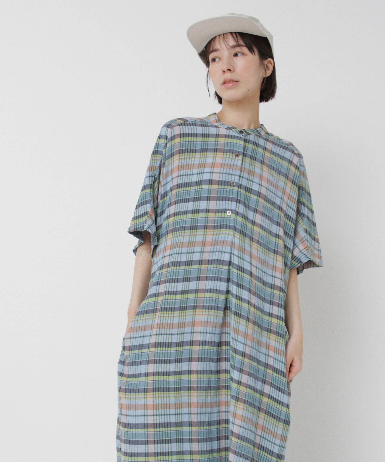 D1679 マドラスチェックワンピ