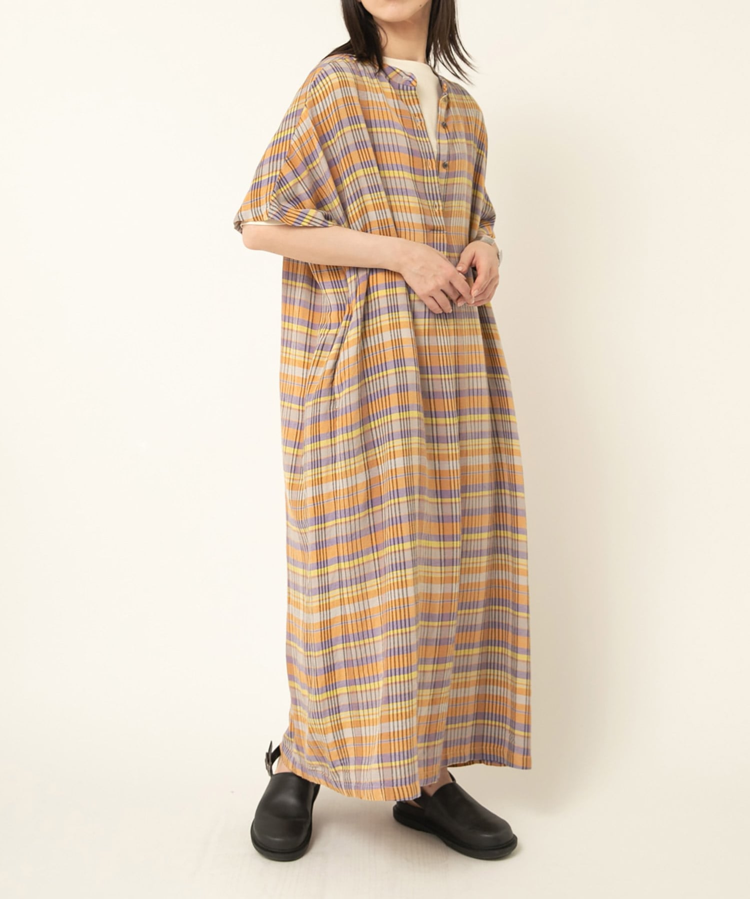 D1679 マドラスチェックワンピ