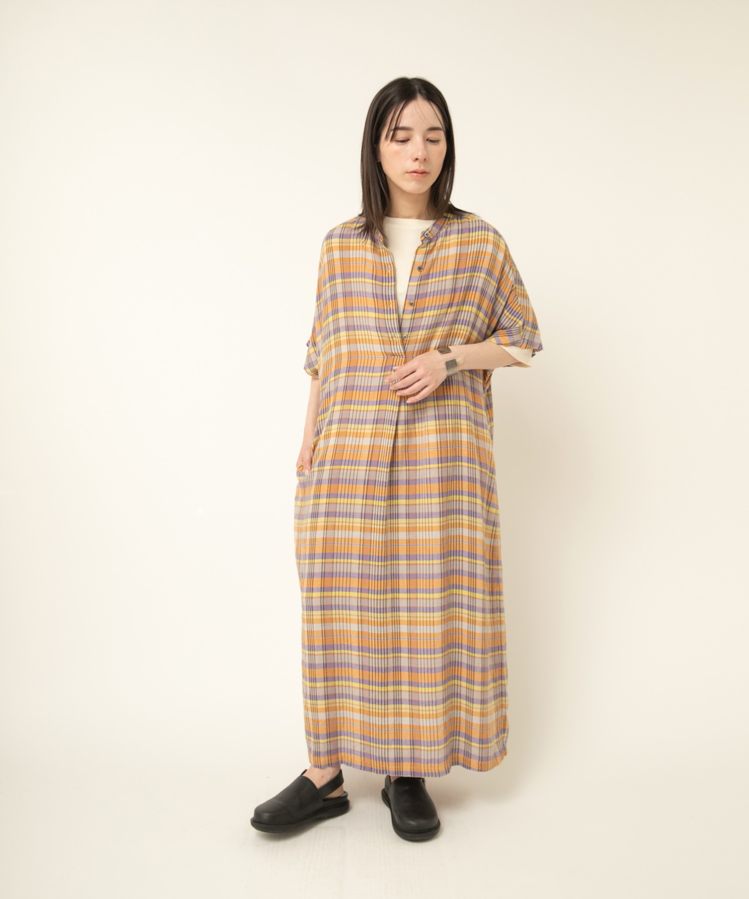 D1679 マドラスチェックワンピ