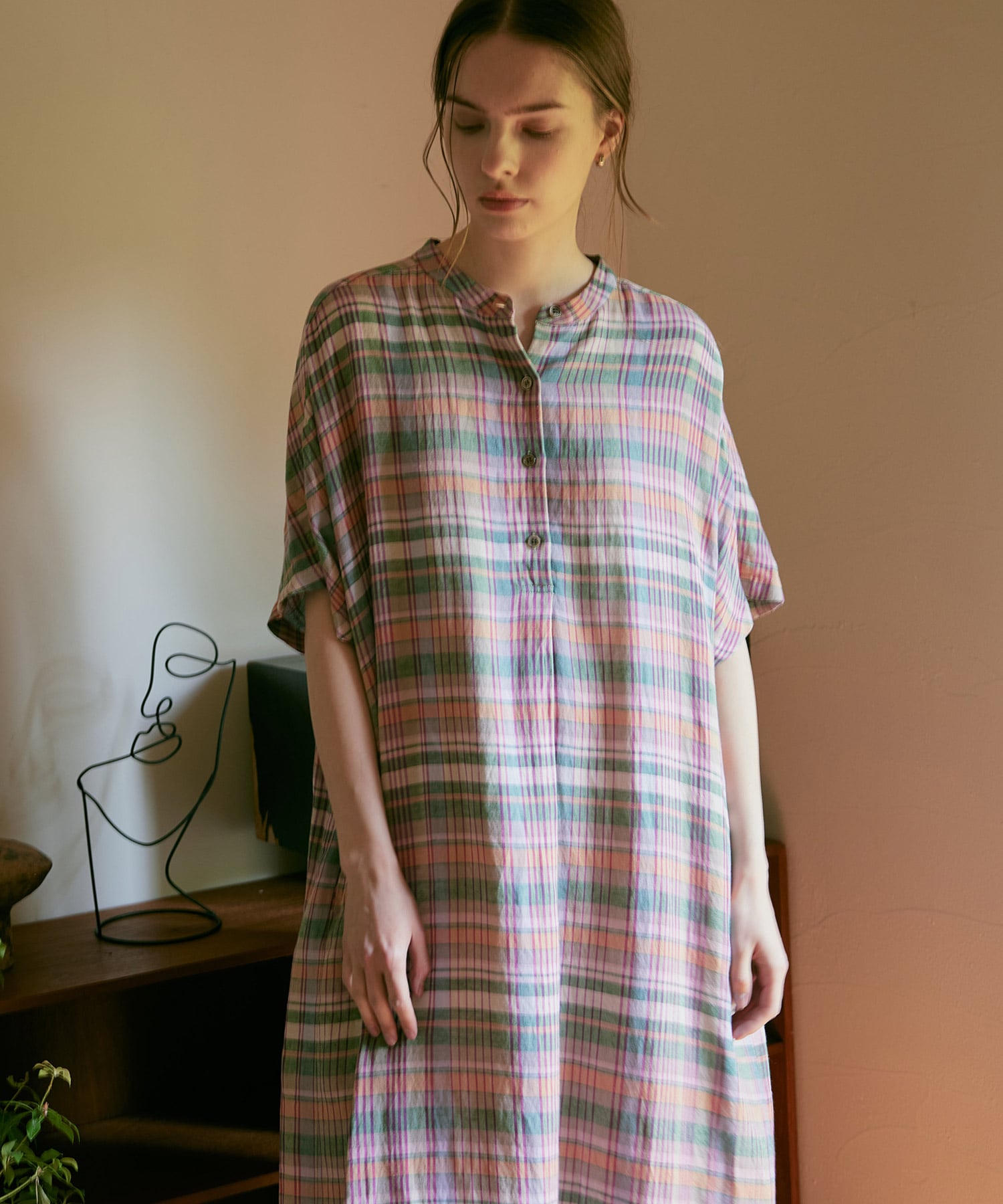 D1679 マドラスチェックワンピ