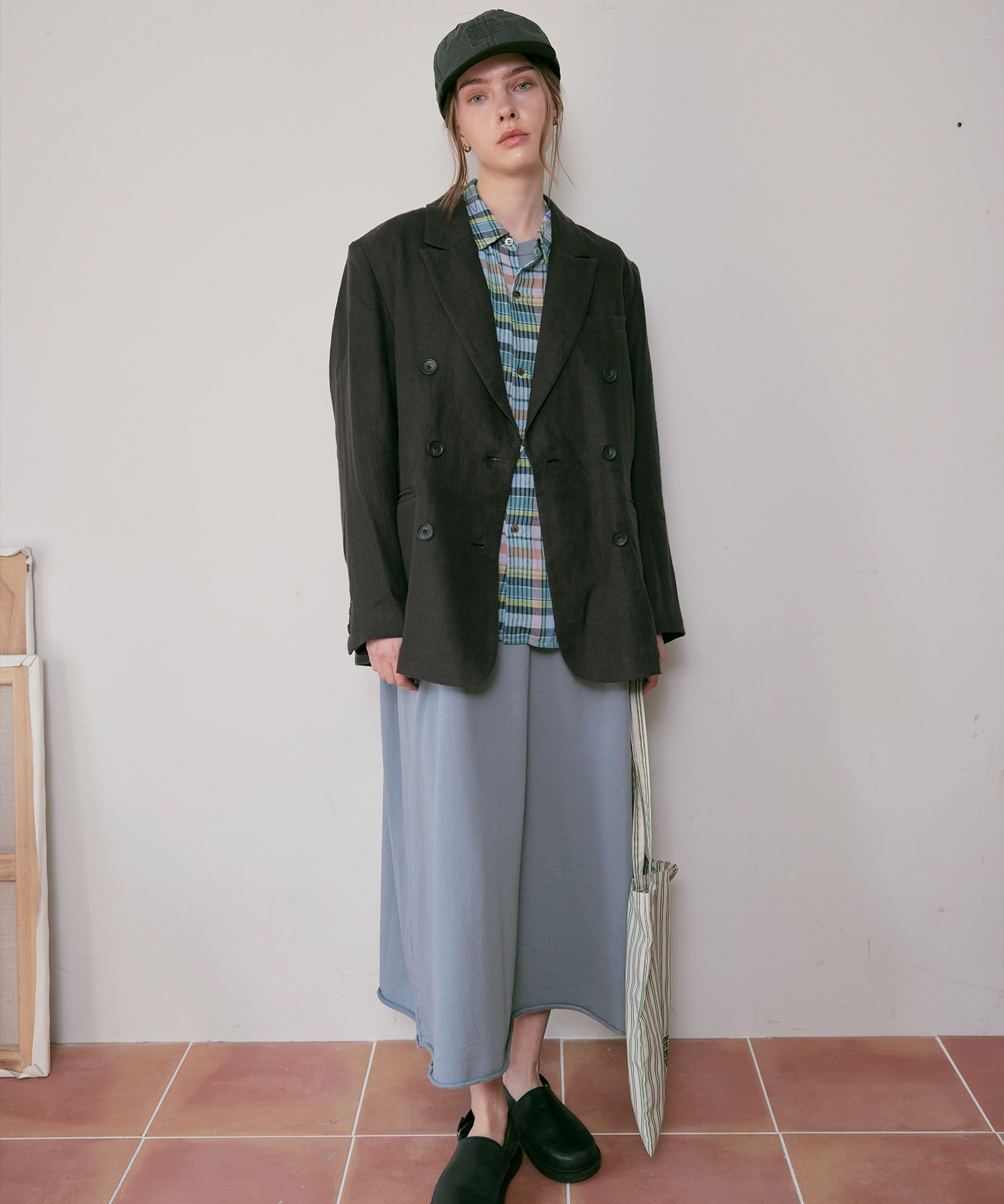 D1681 ヴィンテージミニ裏毛タックデザインワンピース