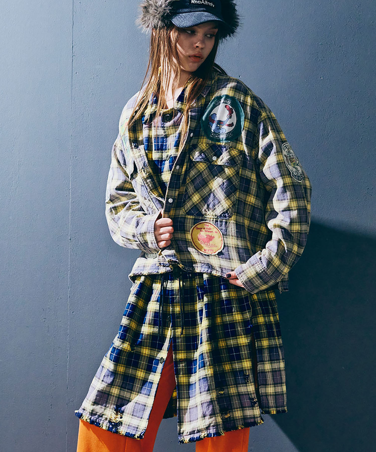 D1682 ハードエフェクトシャツワンピース