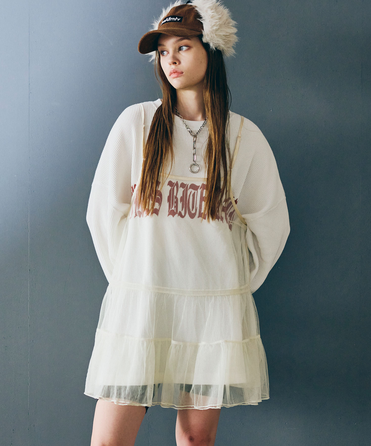 D1683 チュールキャミワンピ