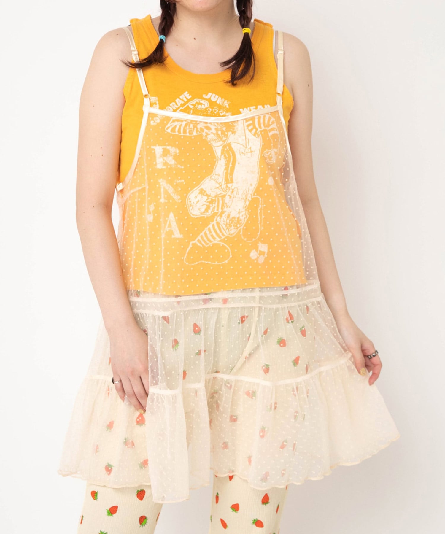 D1683 チュールキャミワンピ