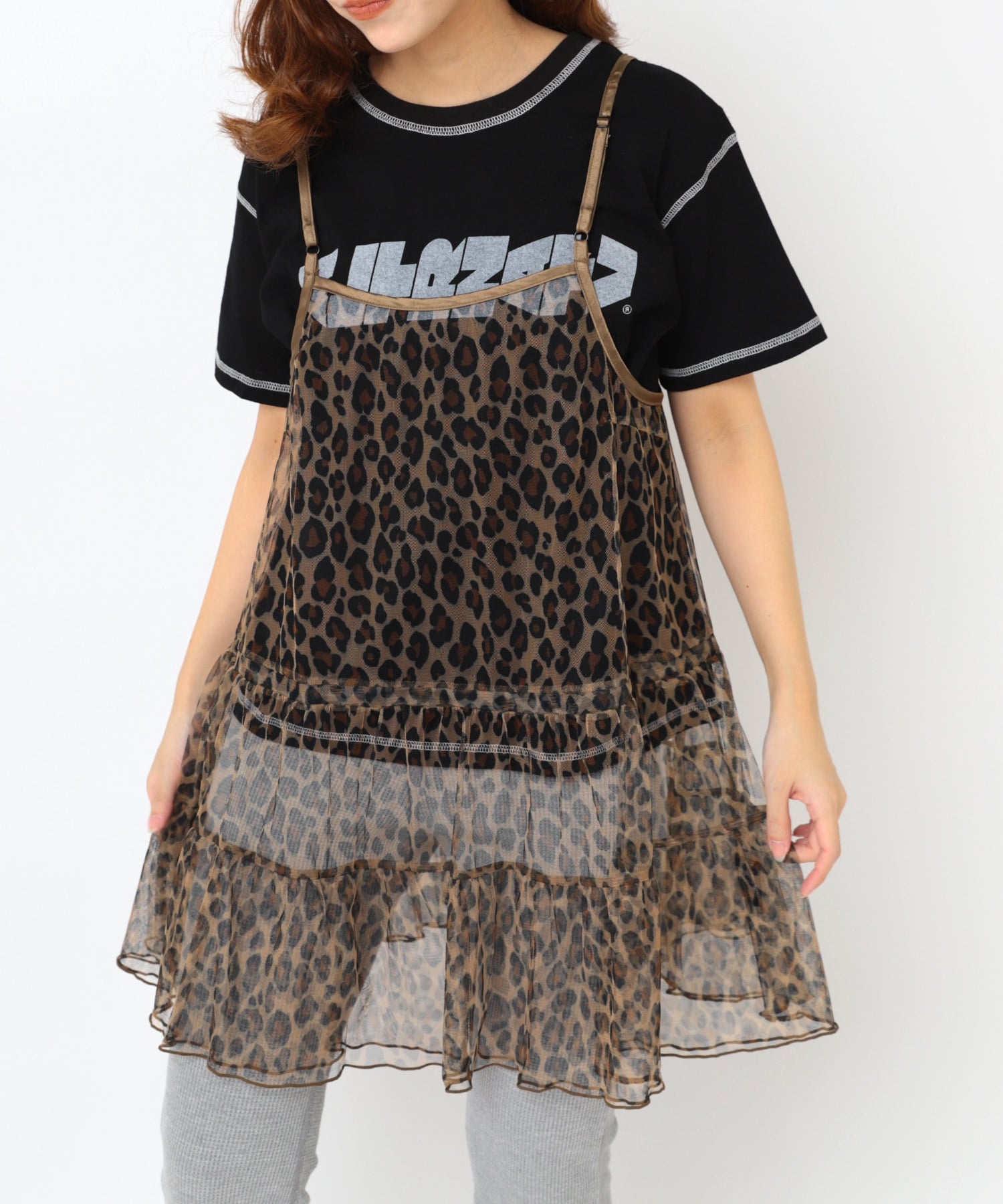 D1683 チュールキャミワンピ