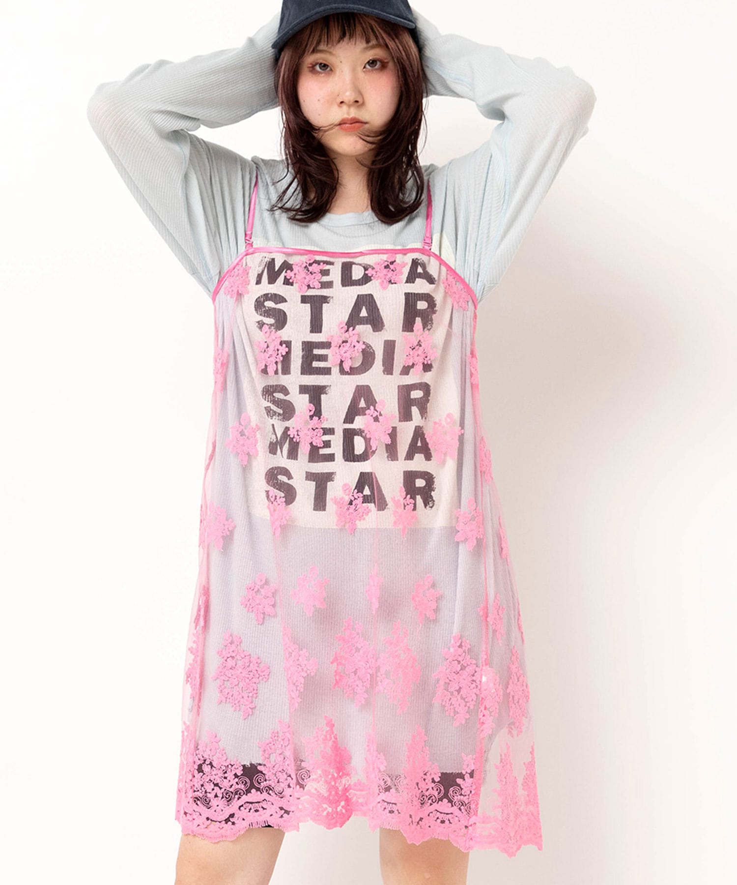 D1685 2WAYレースラップスカートワンピース