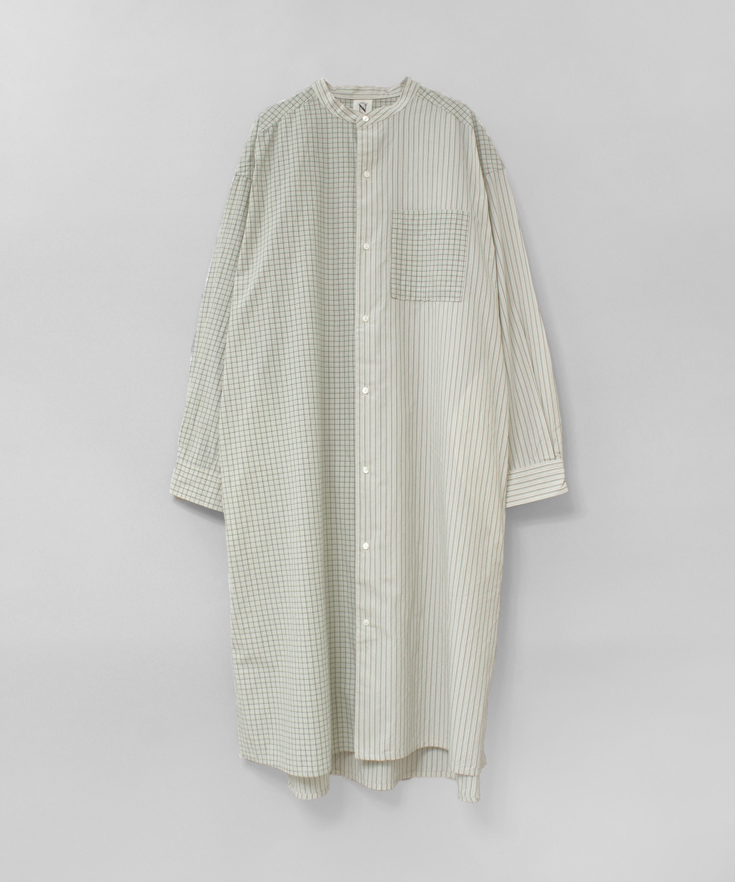 D1686 オーガニックコットンドッキングシャツワンピース