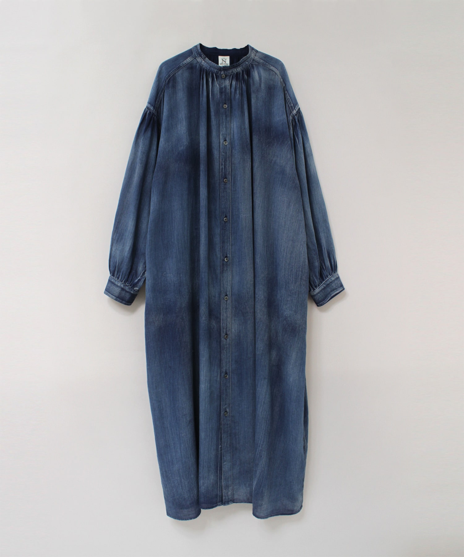 D1689 2.2ozデニムヴィンテージギャザーワンピース
