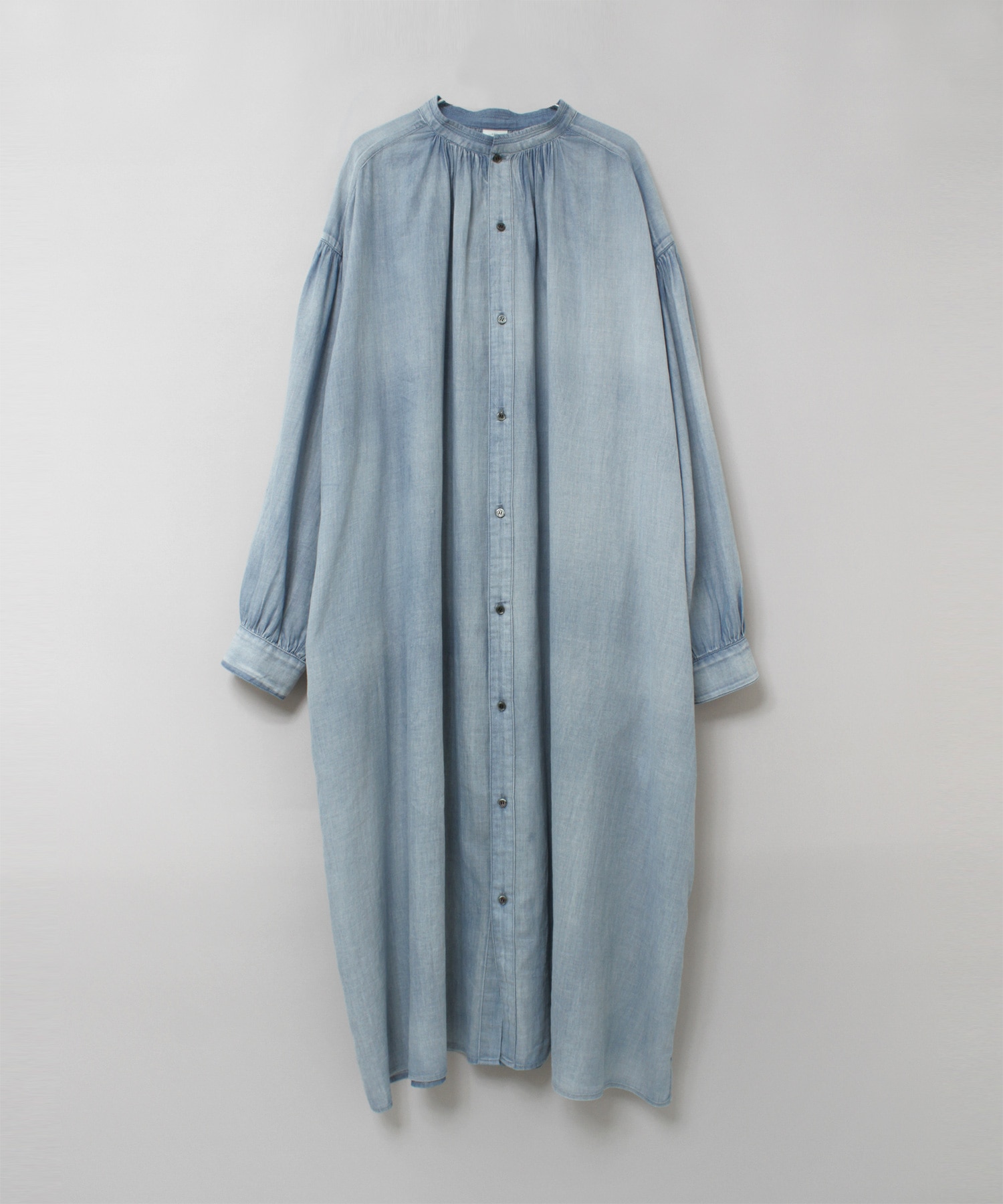 D1689 2.2ozデニムヴィンテージギャザーワンピース