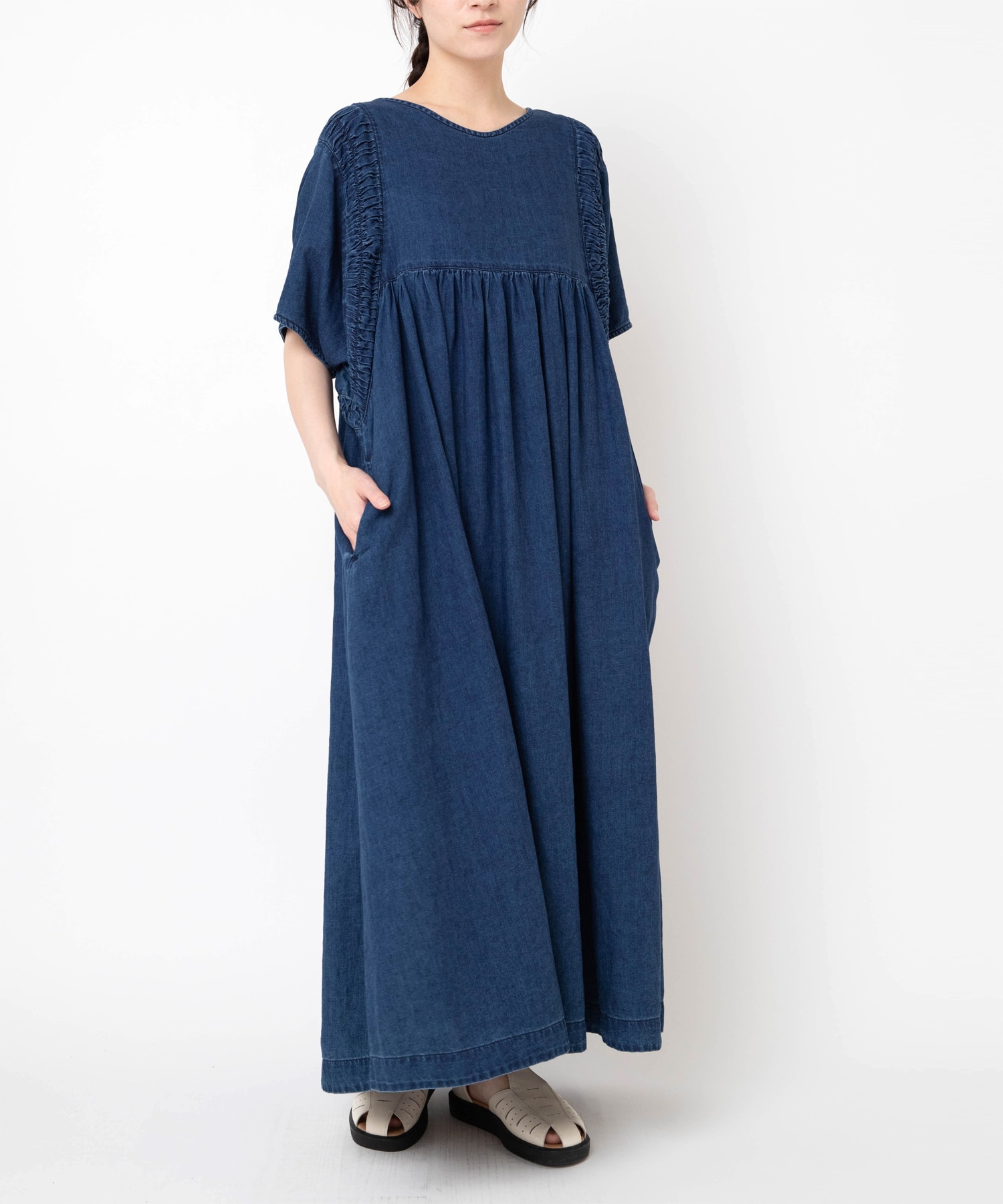 【6月上旬納期】D1691 5ozデニムデザインワンピース