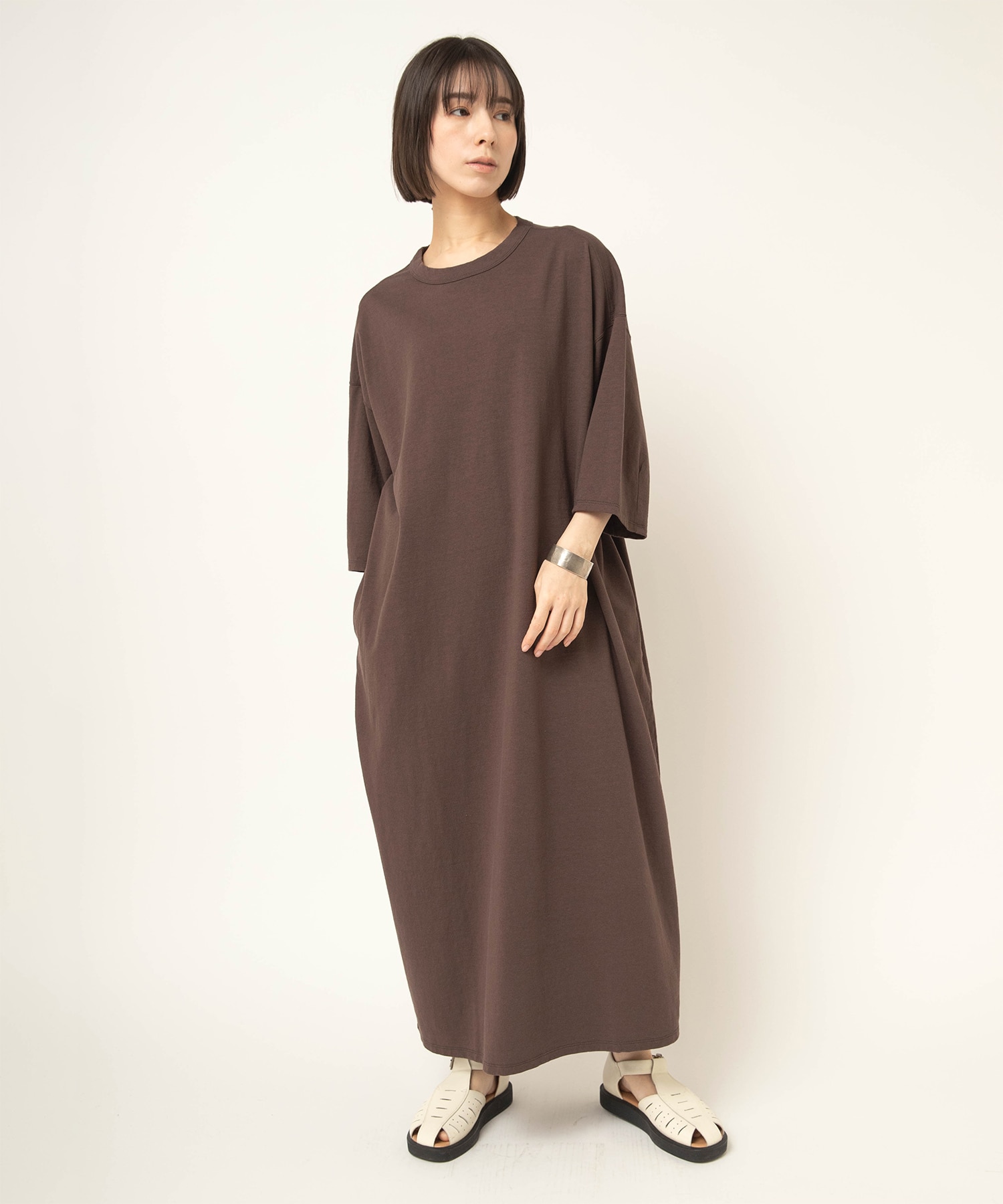 D1693 ドライタッチ天竺ワンピース