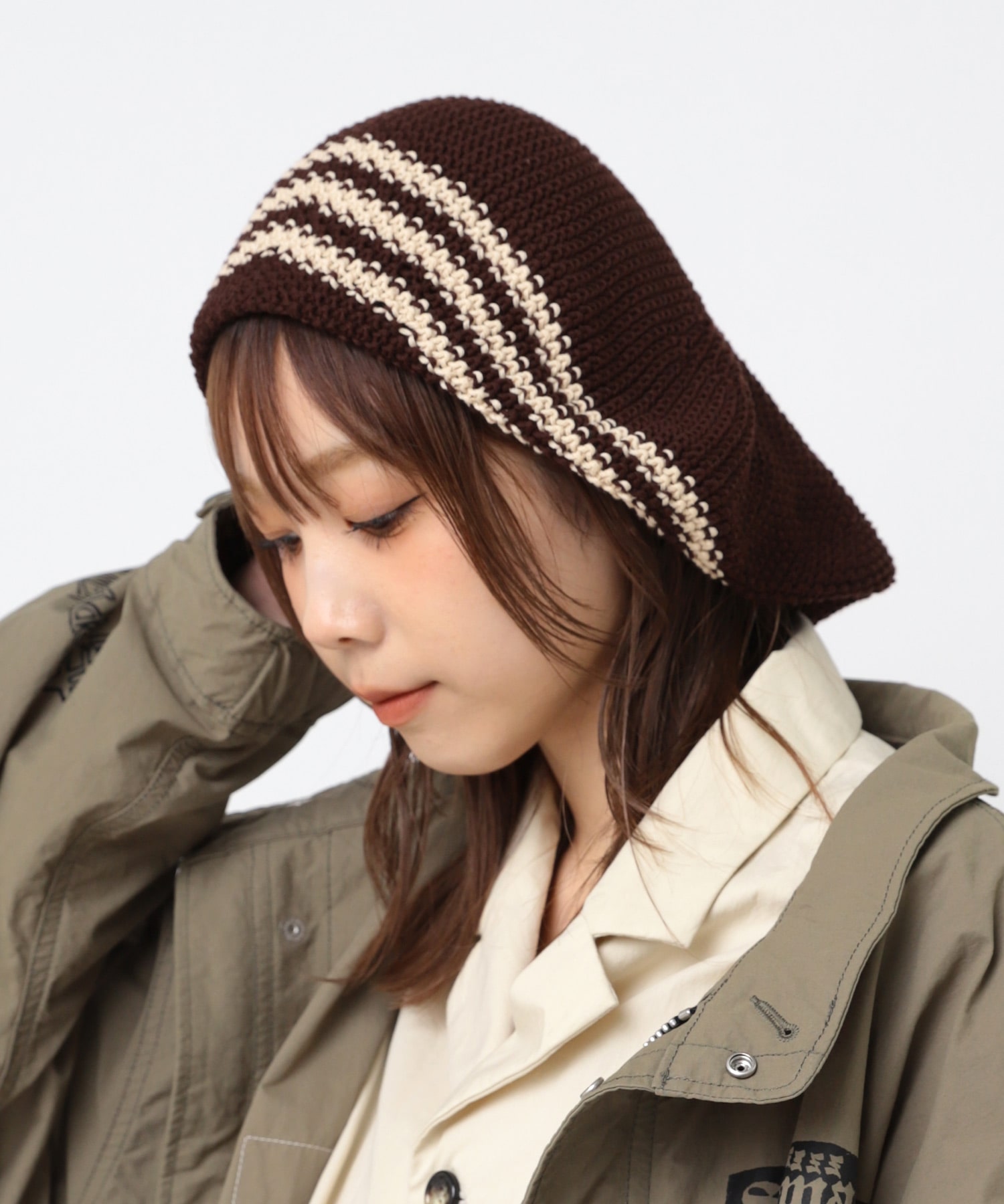 E5066 ボーダールーズニットタム