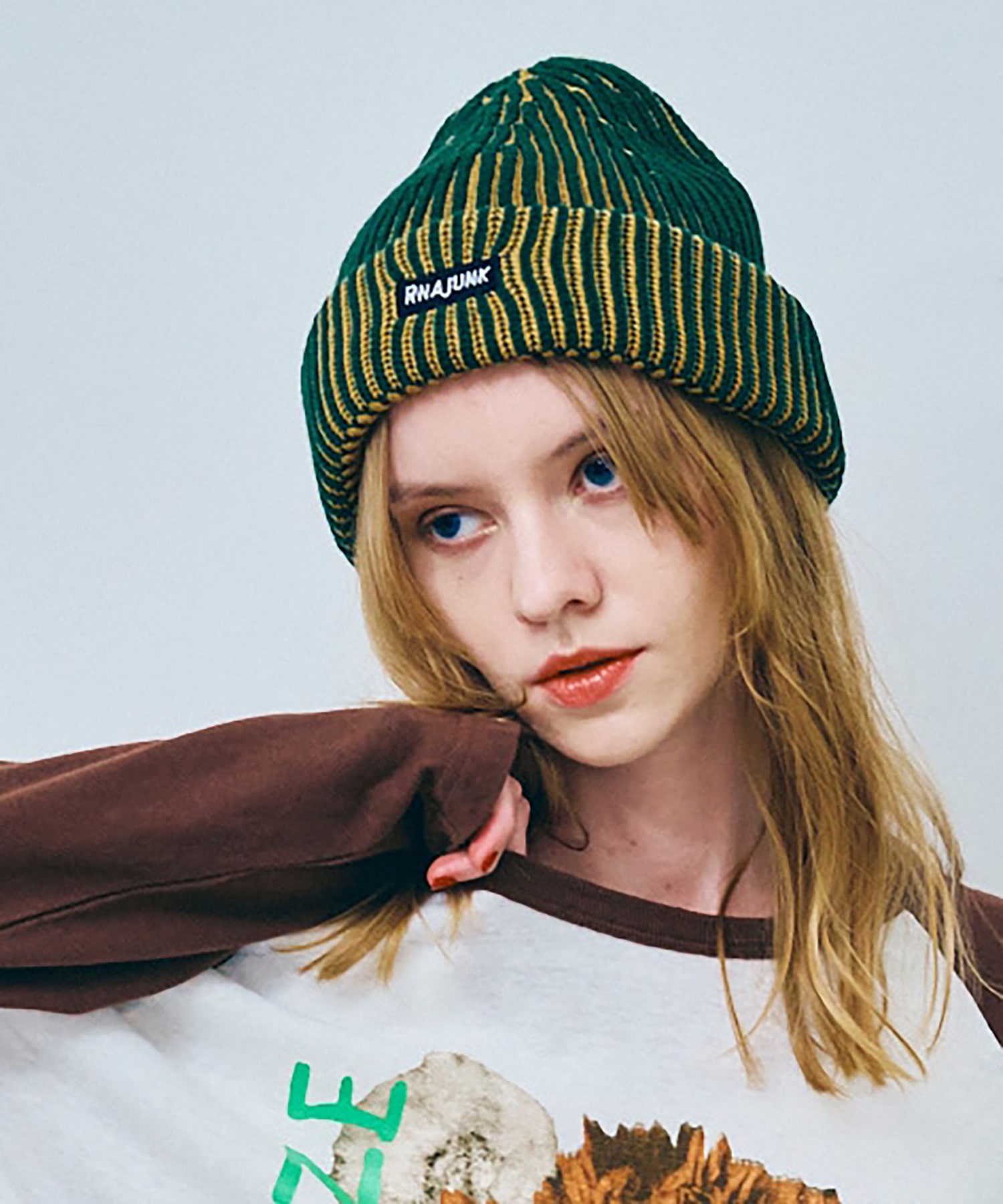 E5120 2カラーリブニットキャップ