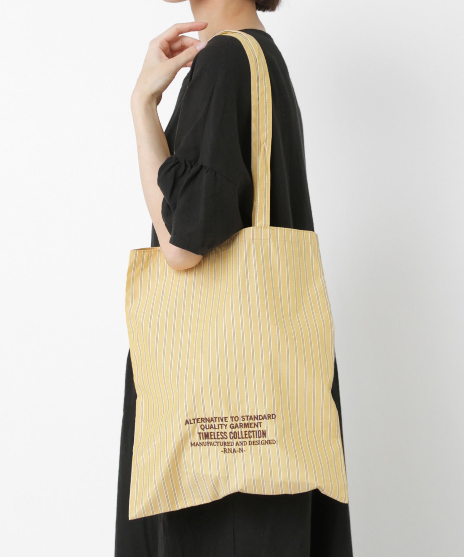 E5128 マルチストライプネーム刺繍トート