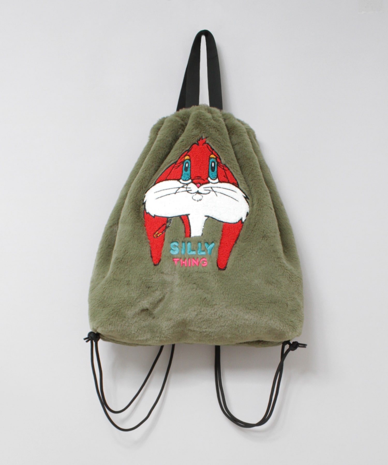 E5186 ラビット刺繍ヘアリーBAG