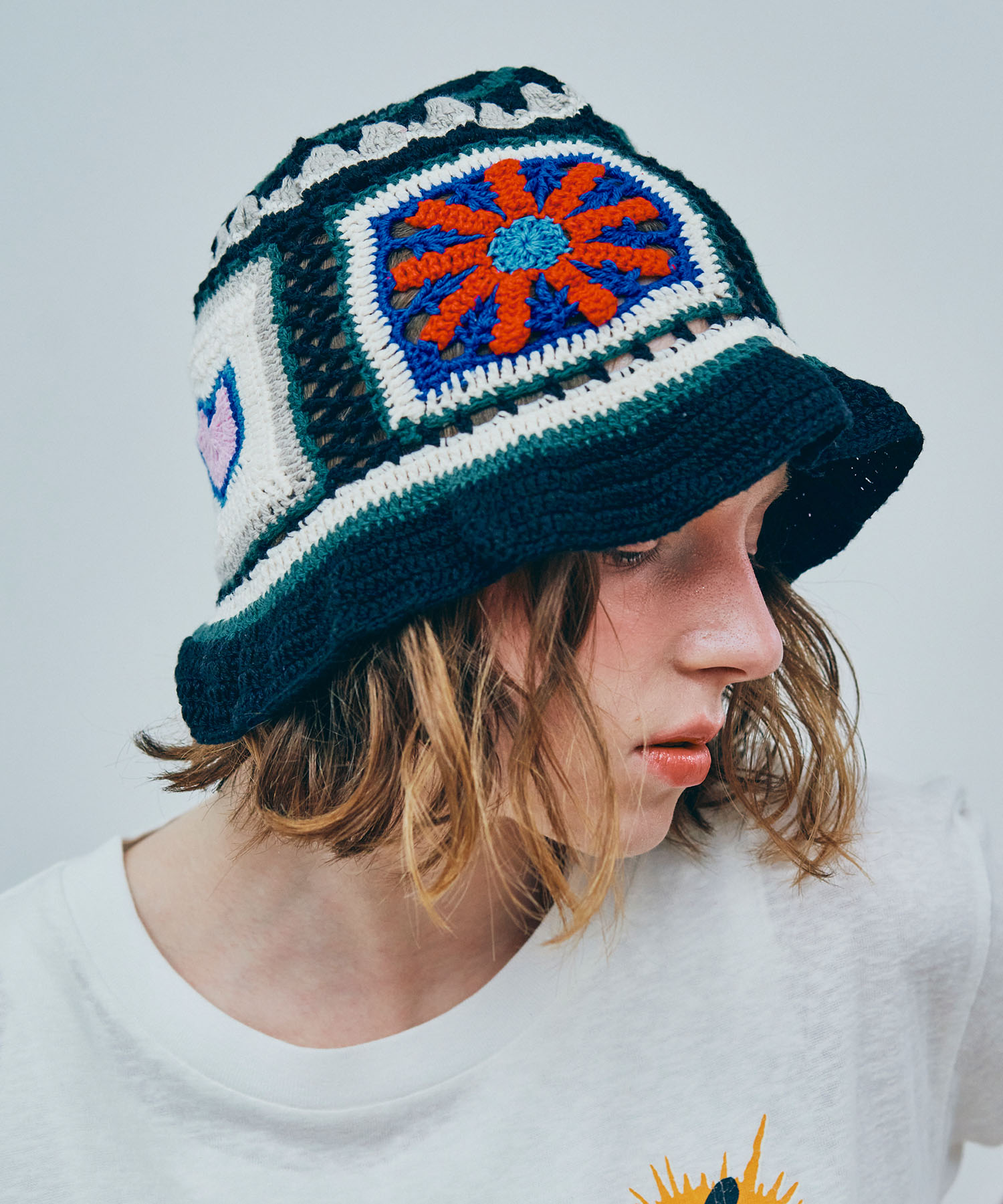 E5247 MIXモチーフクロシェHAT