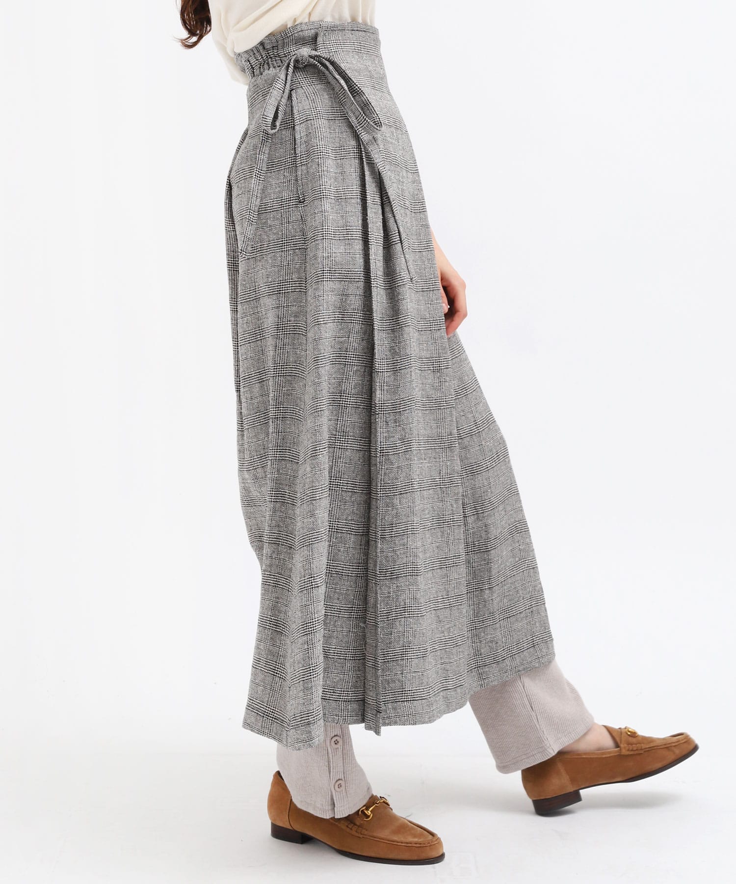 G0989 シルクリネン先染めラップスカート