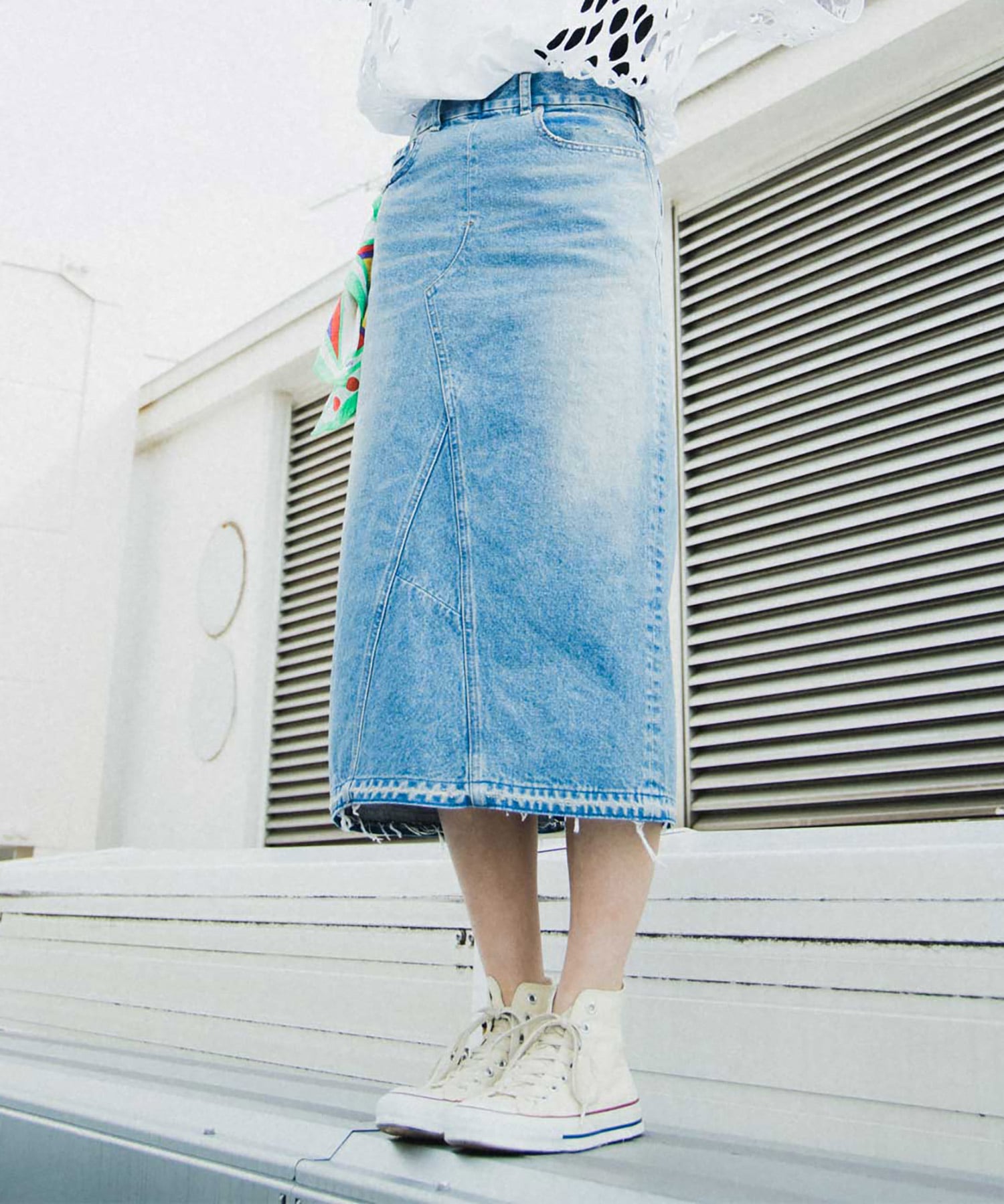 G0991 デニムリメイクロングスカート