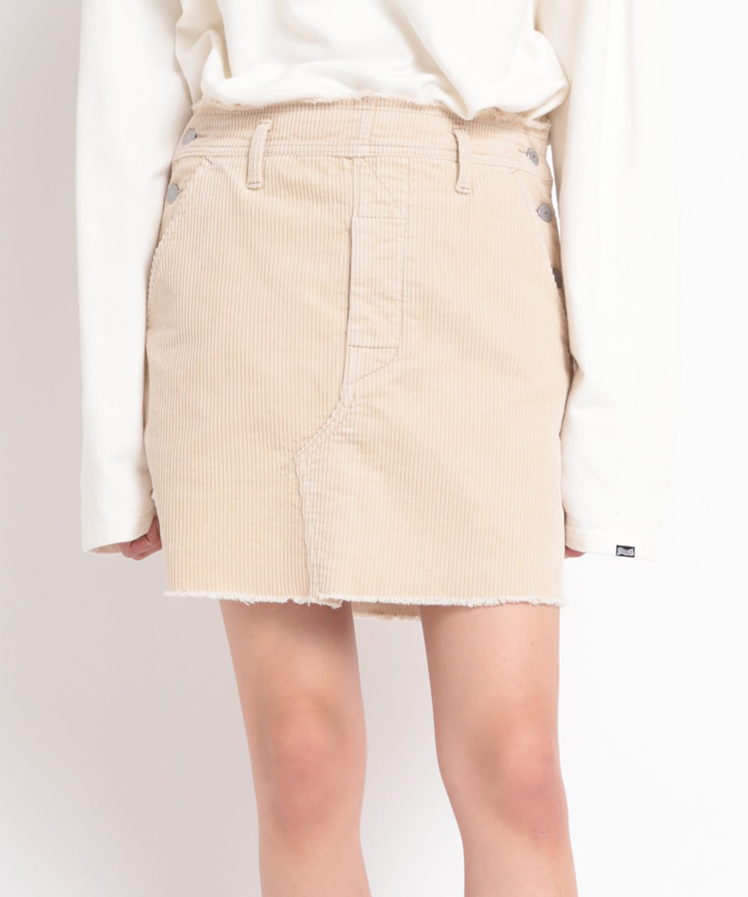 G1021 リメイク風コーデュロイミニスカート