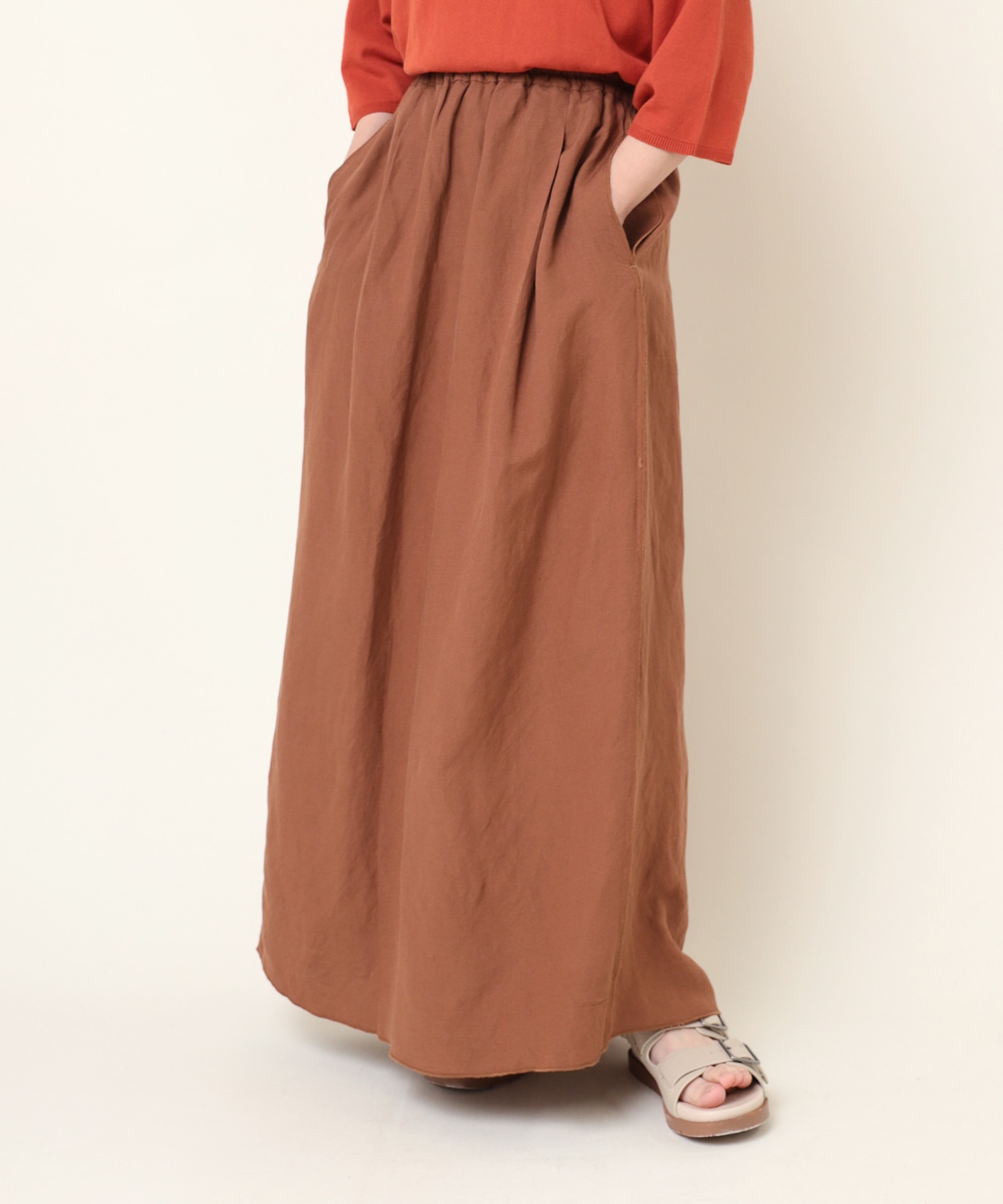 G1051 レーヨンリネンストレートスカート