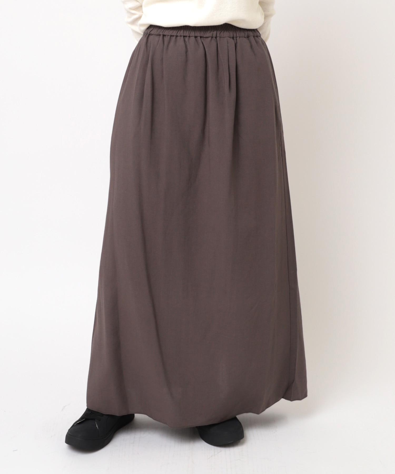 G1070 レーヨンリネンイージーストレートスカート