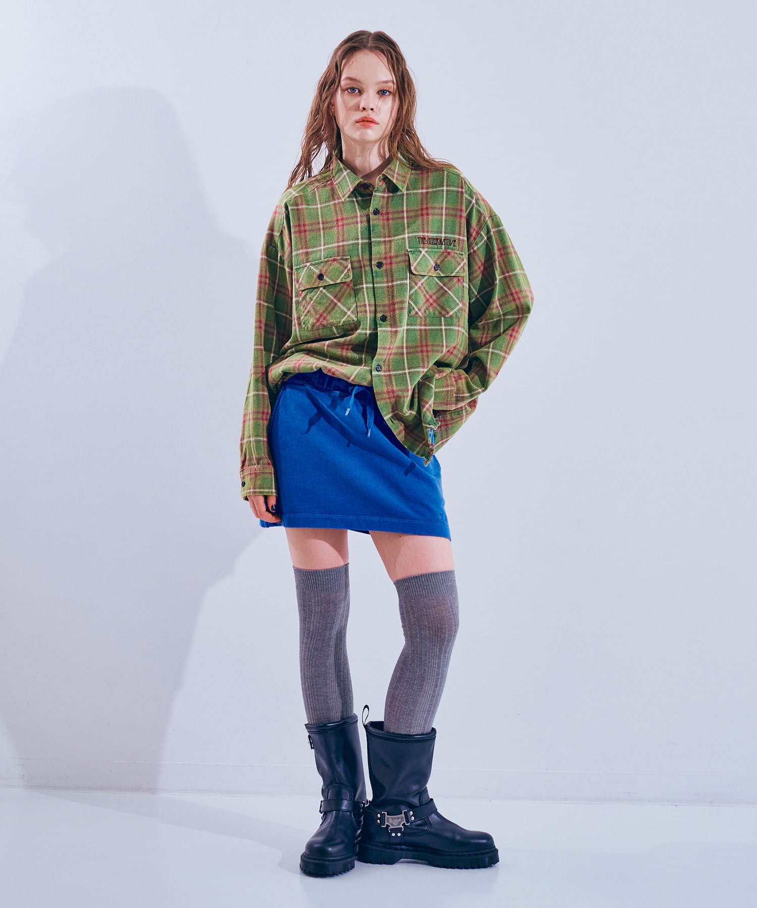 G1090 ピグメントレイヤードミニスカート