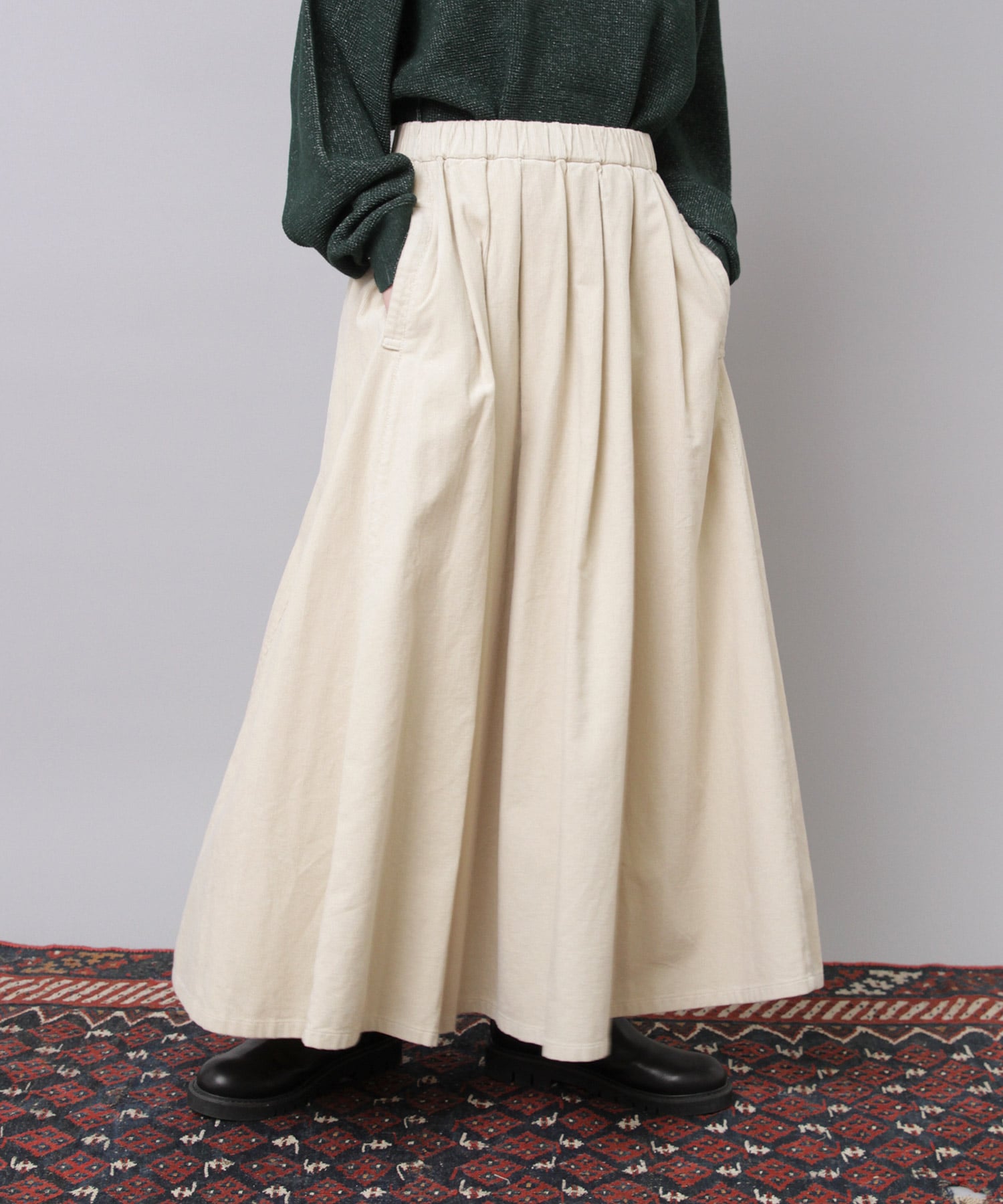 G1096 16wコーデュロイのロングスカート