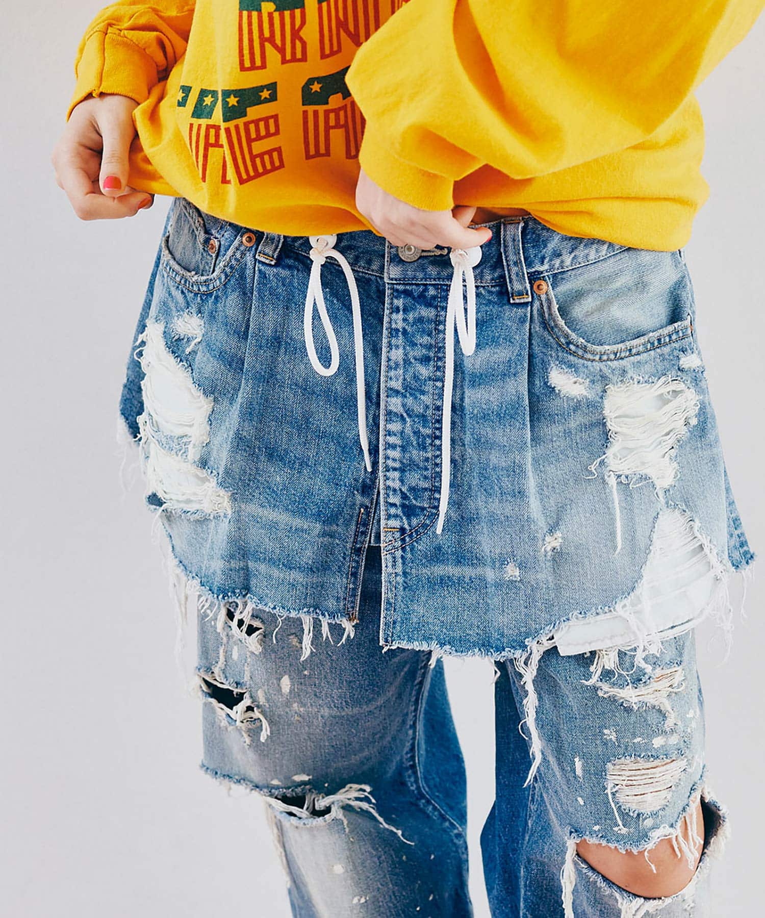 G1098 ダメージラップミニスカート