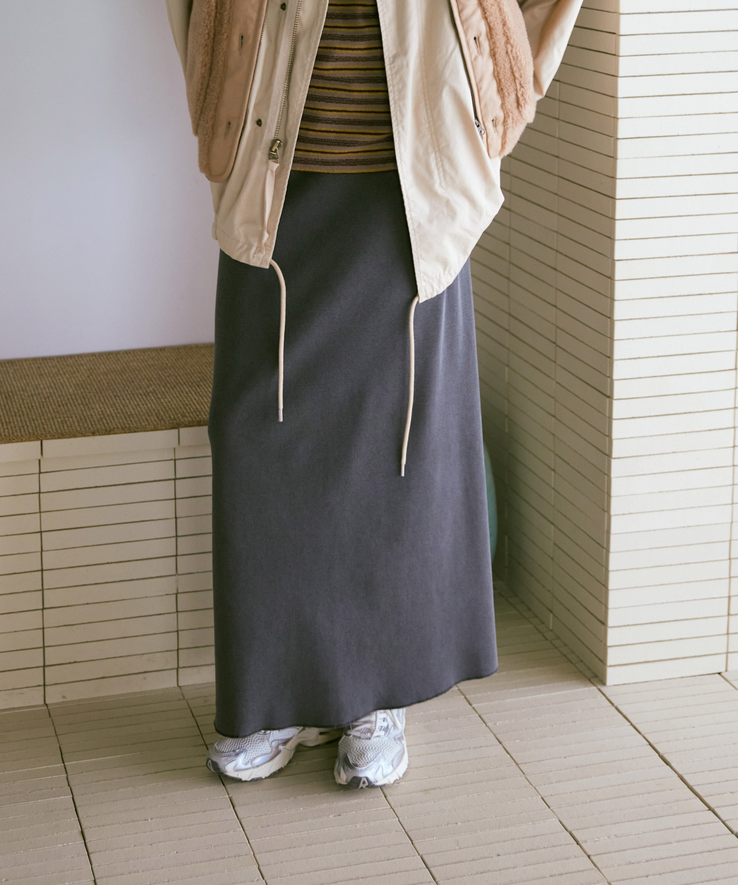 G1099 ピグメントダイリブスカート