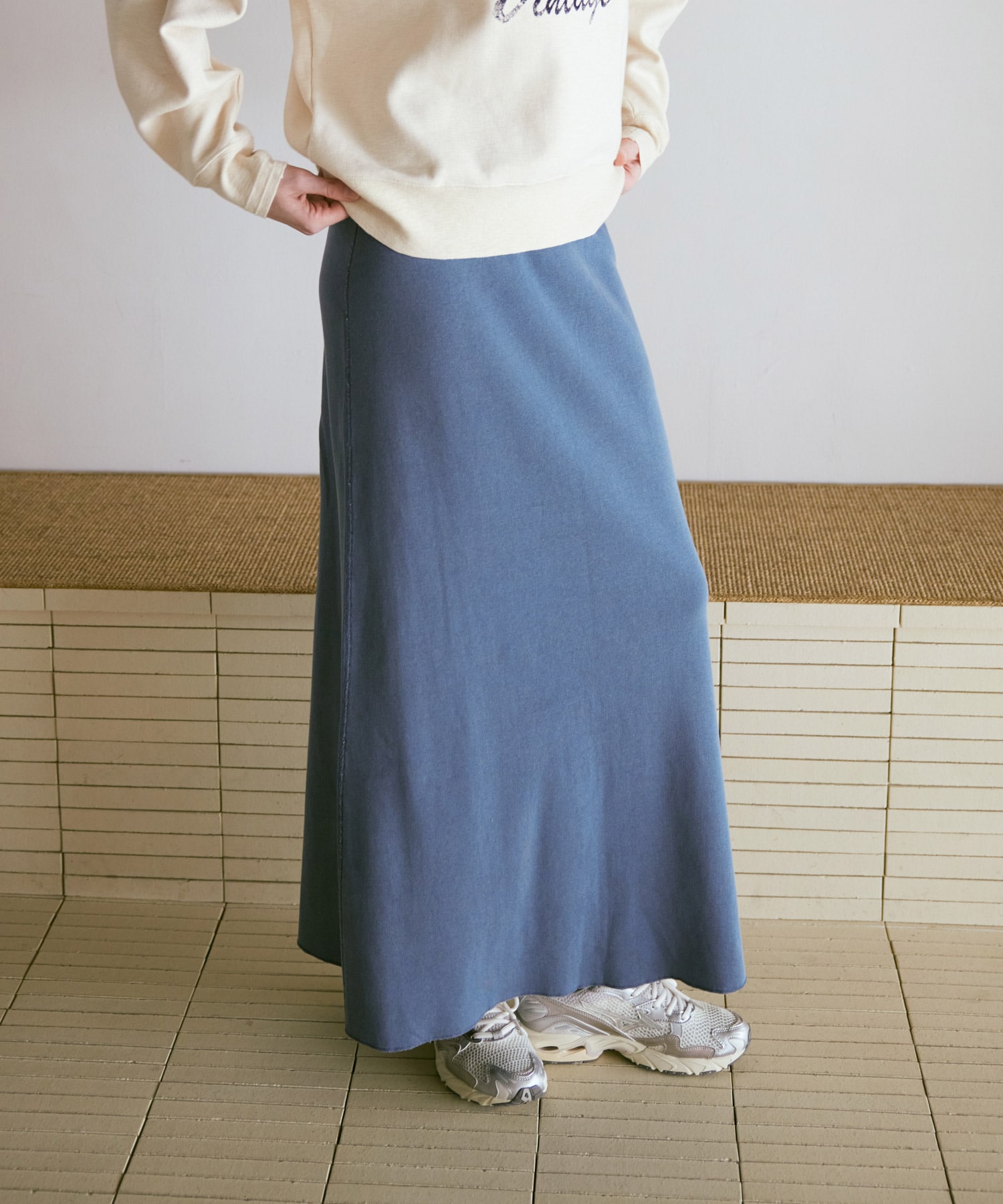 G1099 ピグメントダイリブスカート