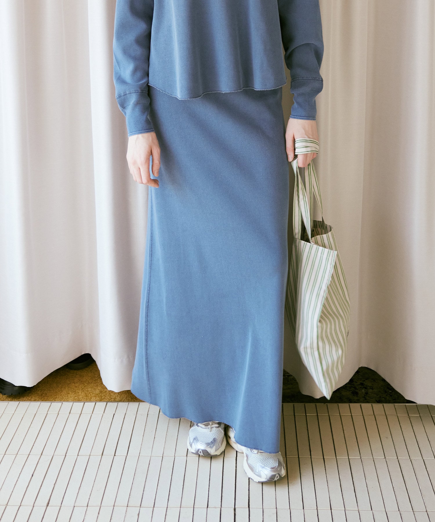 G1099 ピグメントダイリブスカート