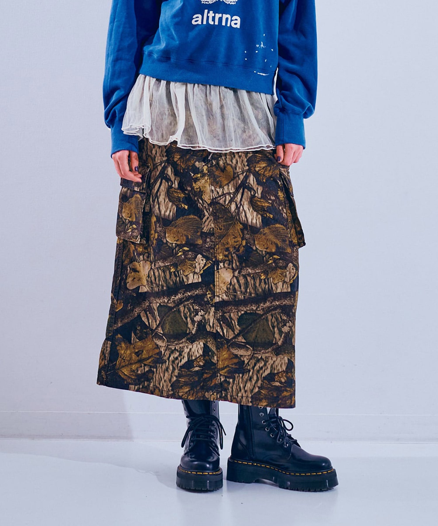 G1101 カモフラージュカーゴロングスカート