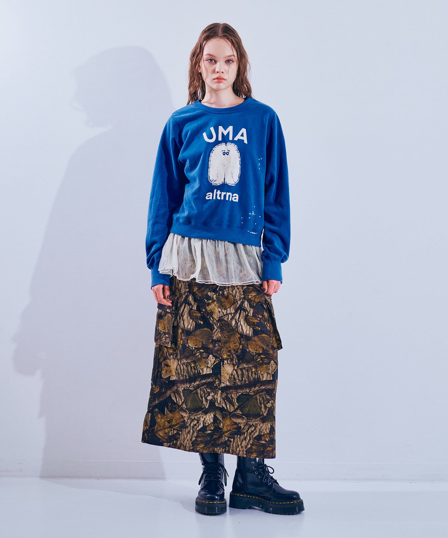 【12月上旬納期】G1101 カモフラージュカーゴロングスカート