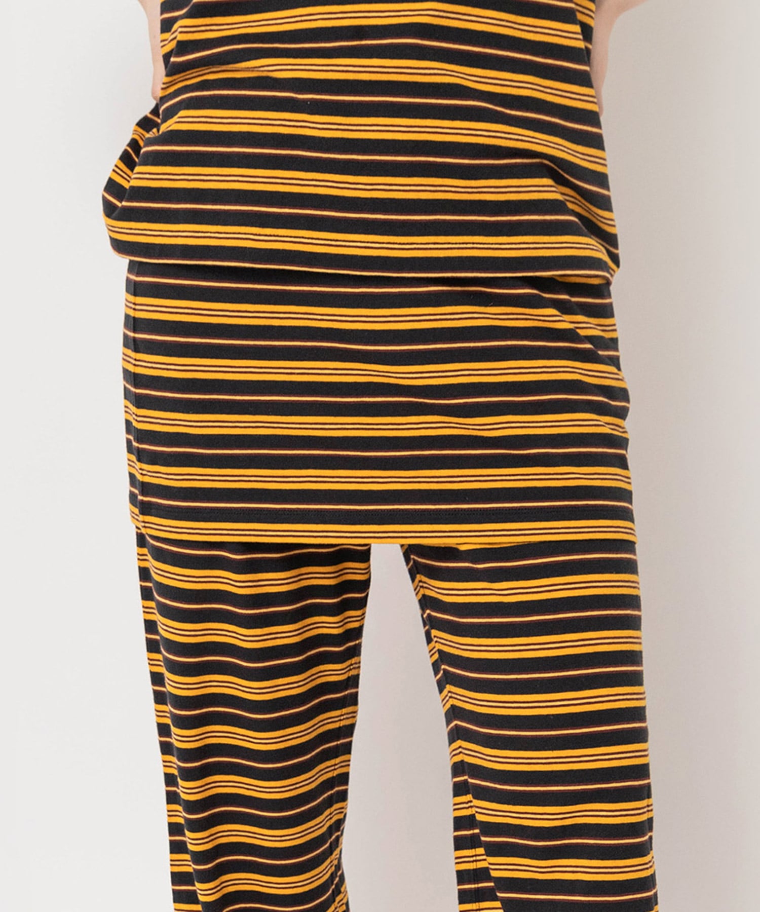 【4月中旬納期】G1105 マルチボーダーレイヤードミニスカート