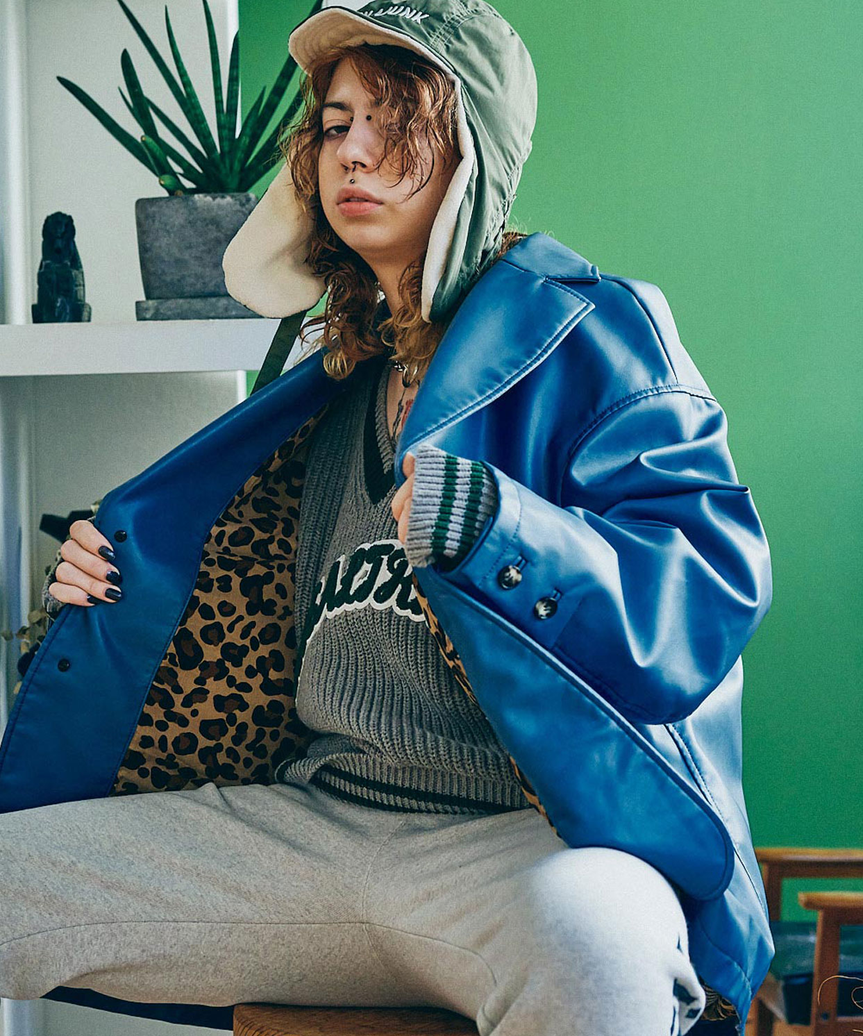 J2029 PUレザーテーラードジャケット