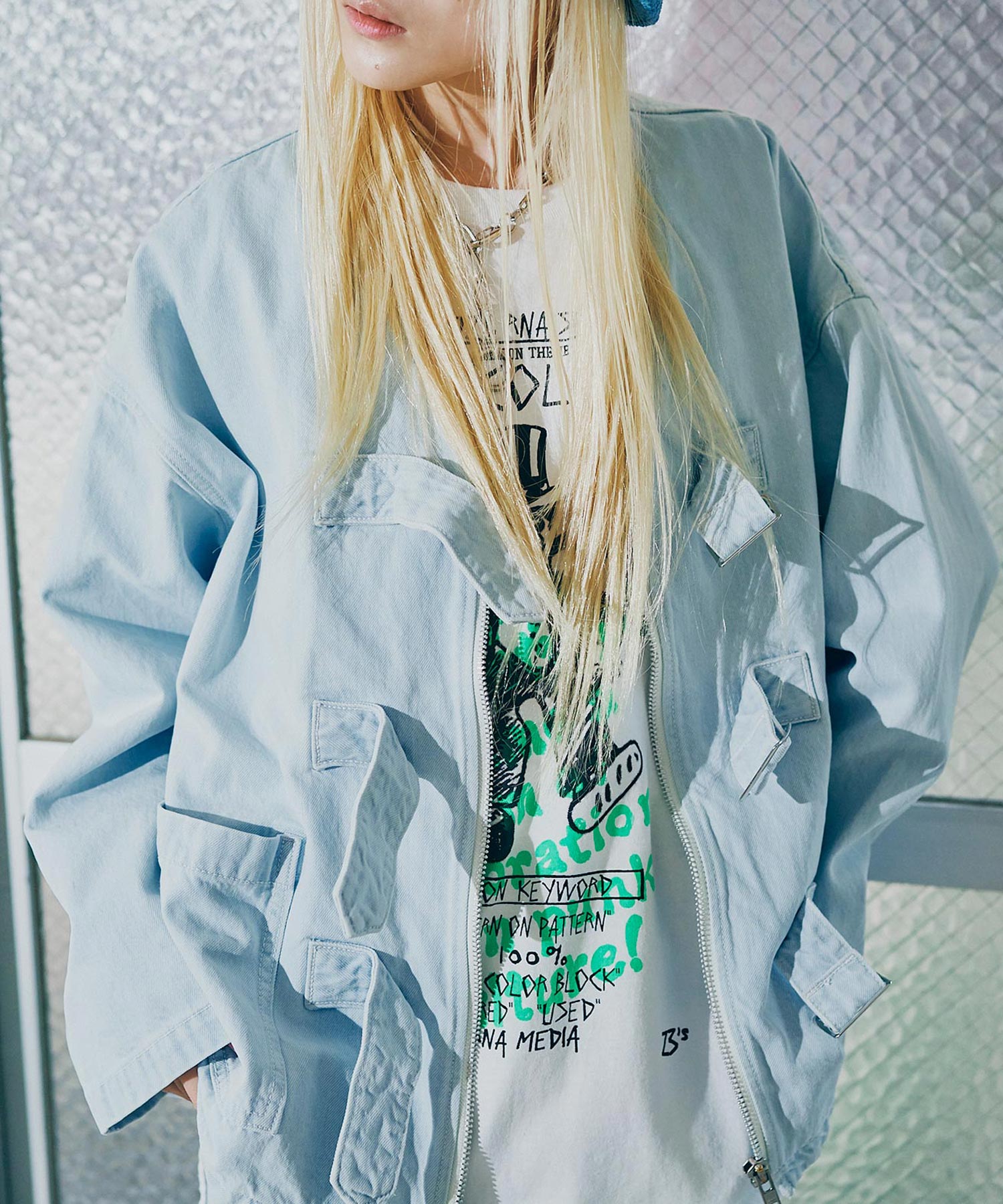 J2051 ベルトノーカラージャケット