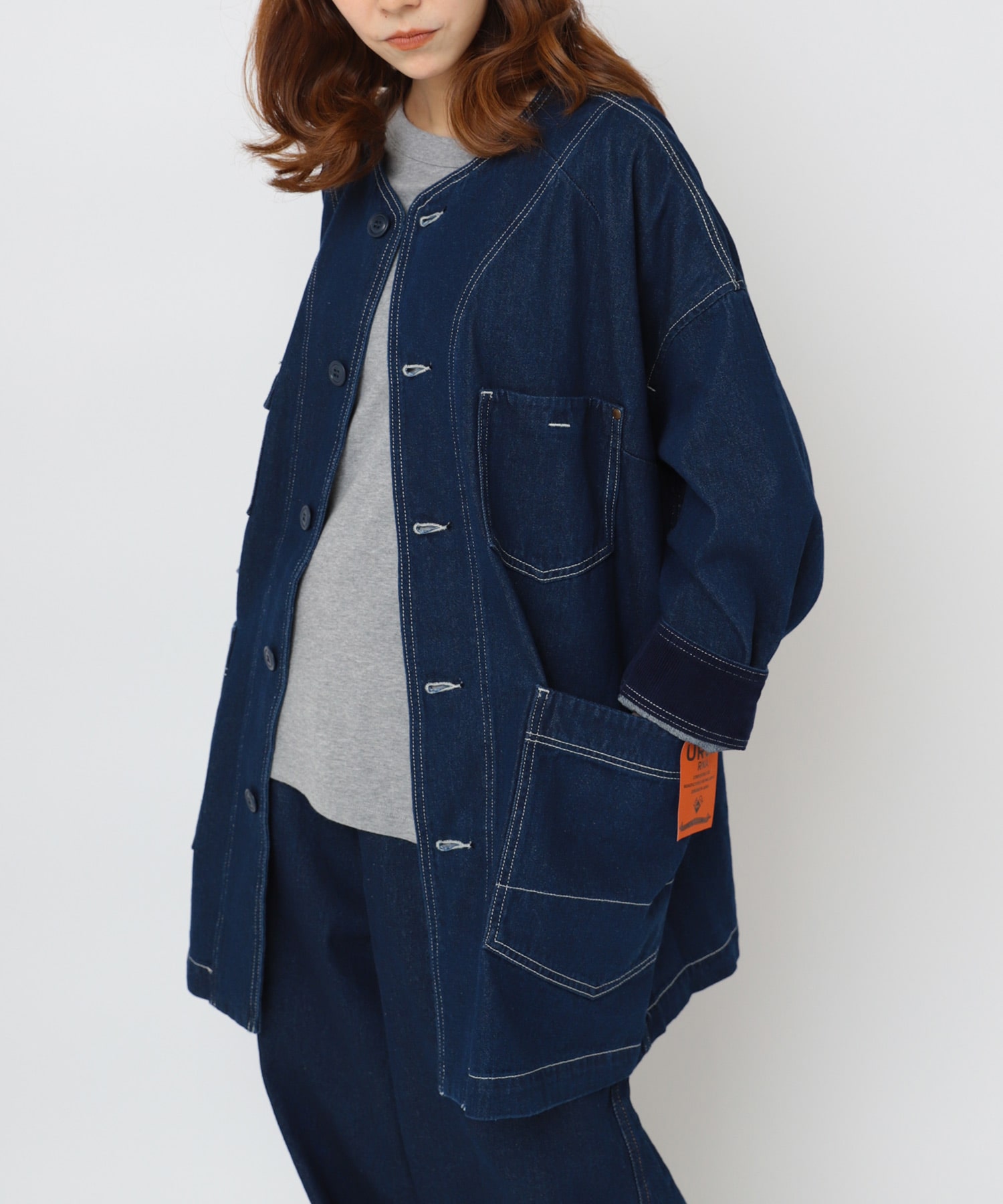 J2145 ミドル丈のBIGなアトリエジャケット