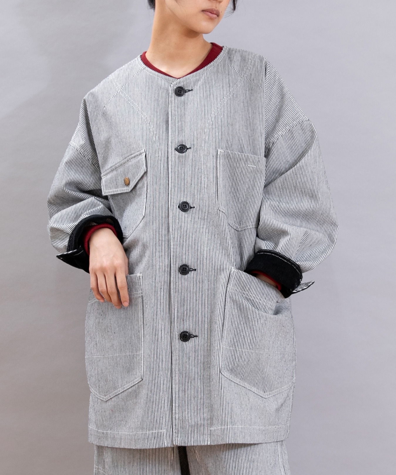 J2145 ミドル丈のBIGなアトリエジャケット