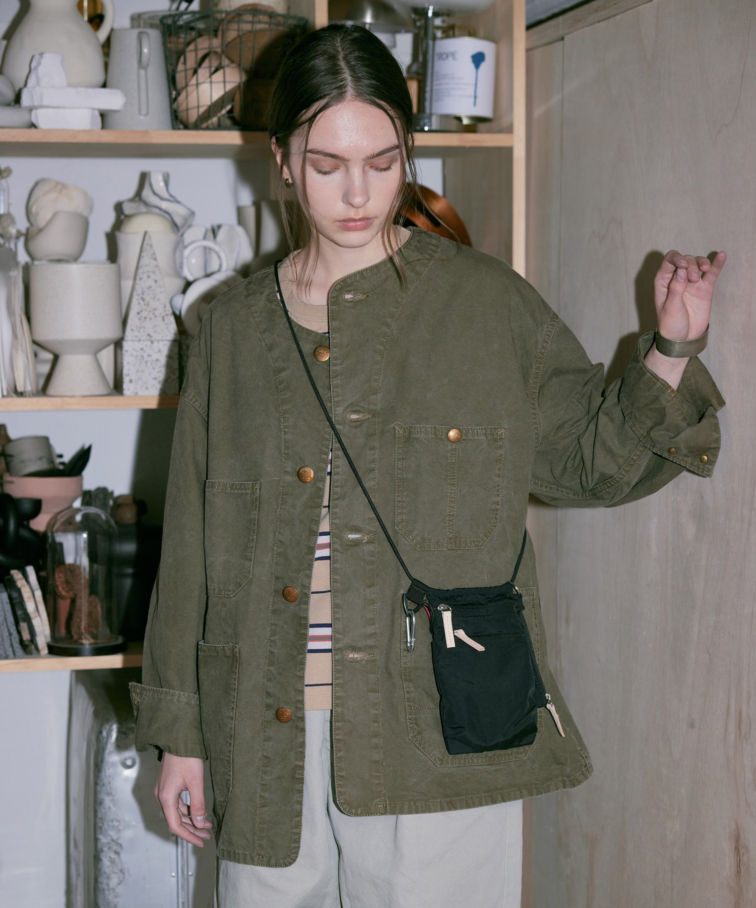 J2149 ノーカラービッグカバーオール