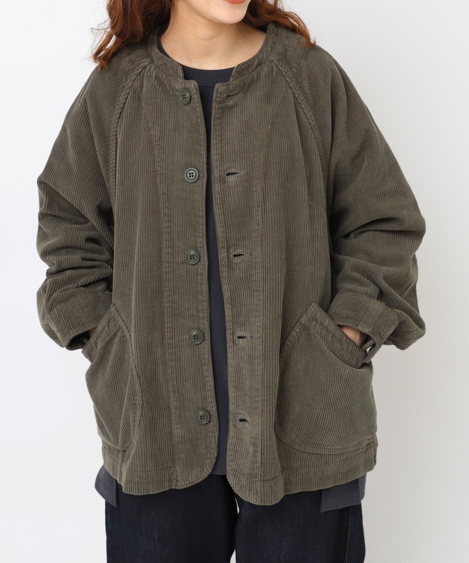 J2155 コーデュロイの丸ポケワークジャケット