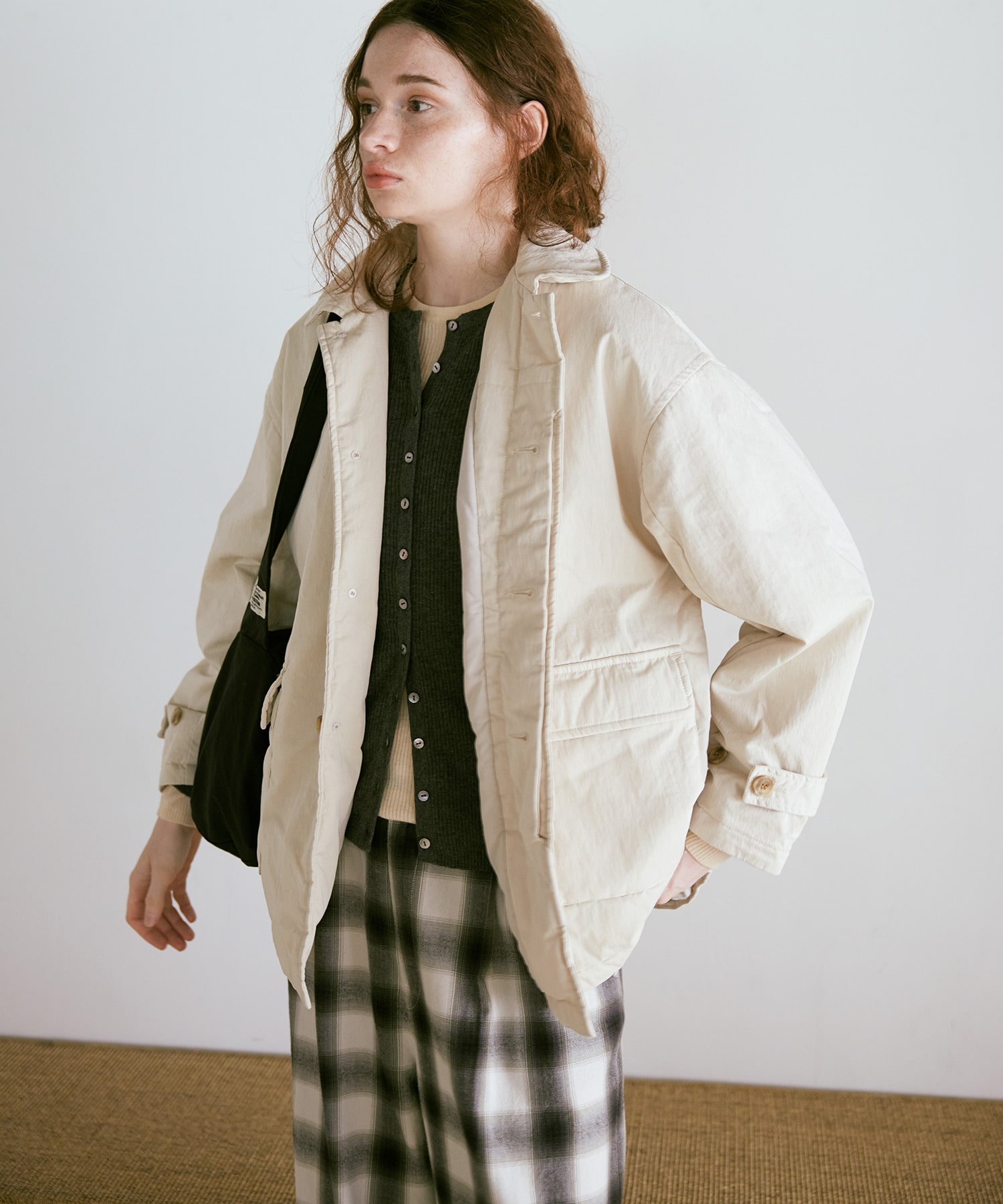 J2162 ステンカラー中綿ジャケット